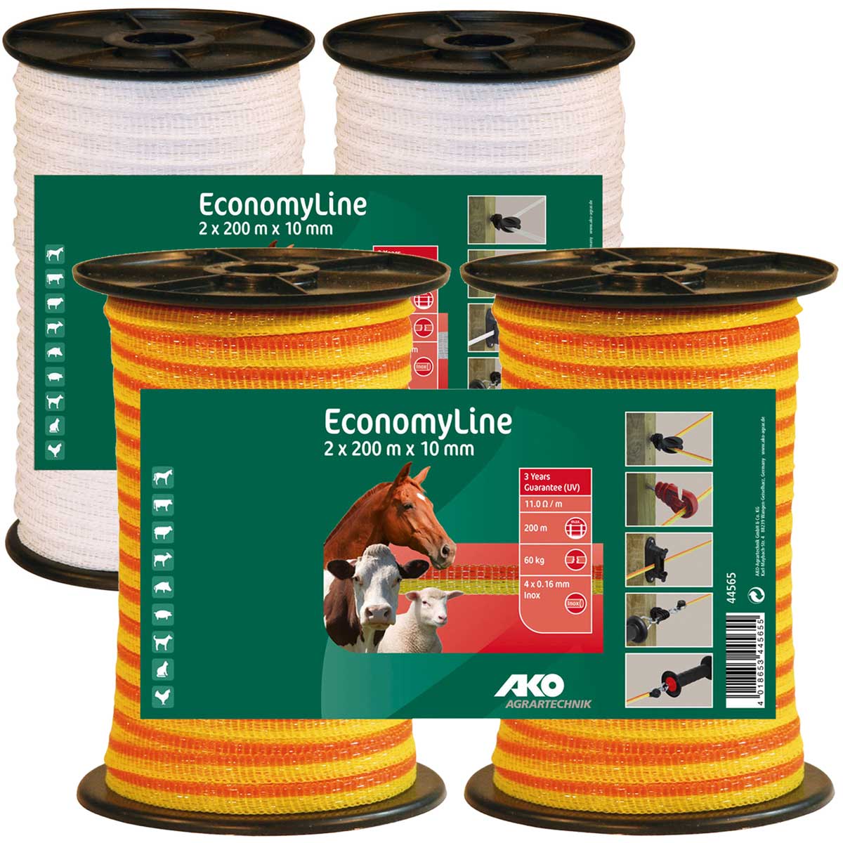 Rete Metallica Fine BANDA NASTRO PER RECINTO ELETTRICO CAVALLI DA 200 METRI X 20 MM Filo Recinto Elettrico - Foto 10