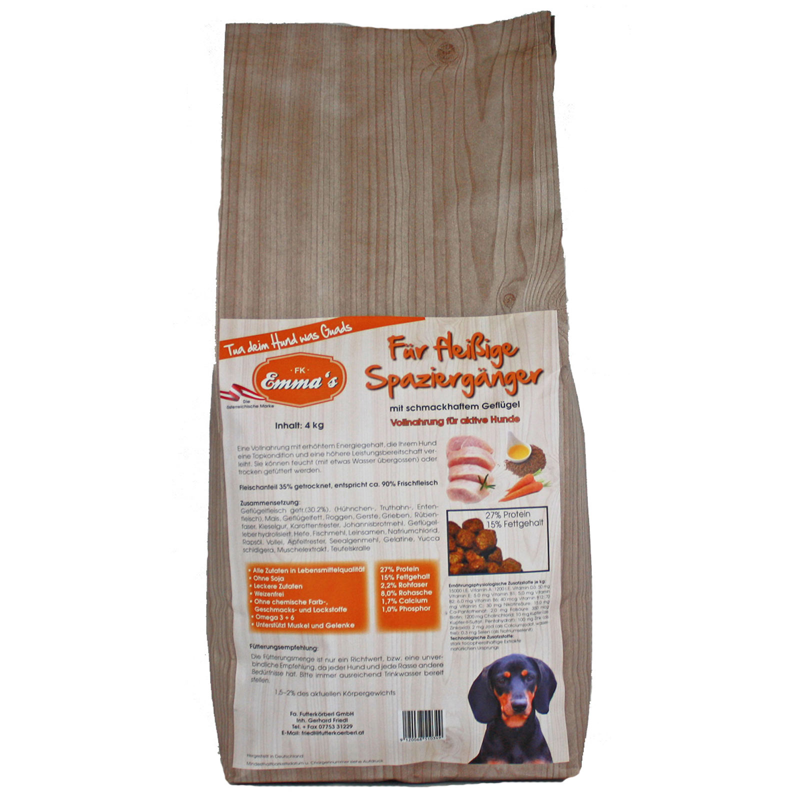 Emmas Spaziergänger Crocchette per cani attivi con pollo 4 kg