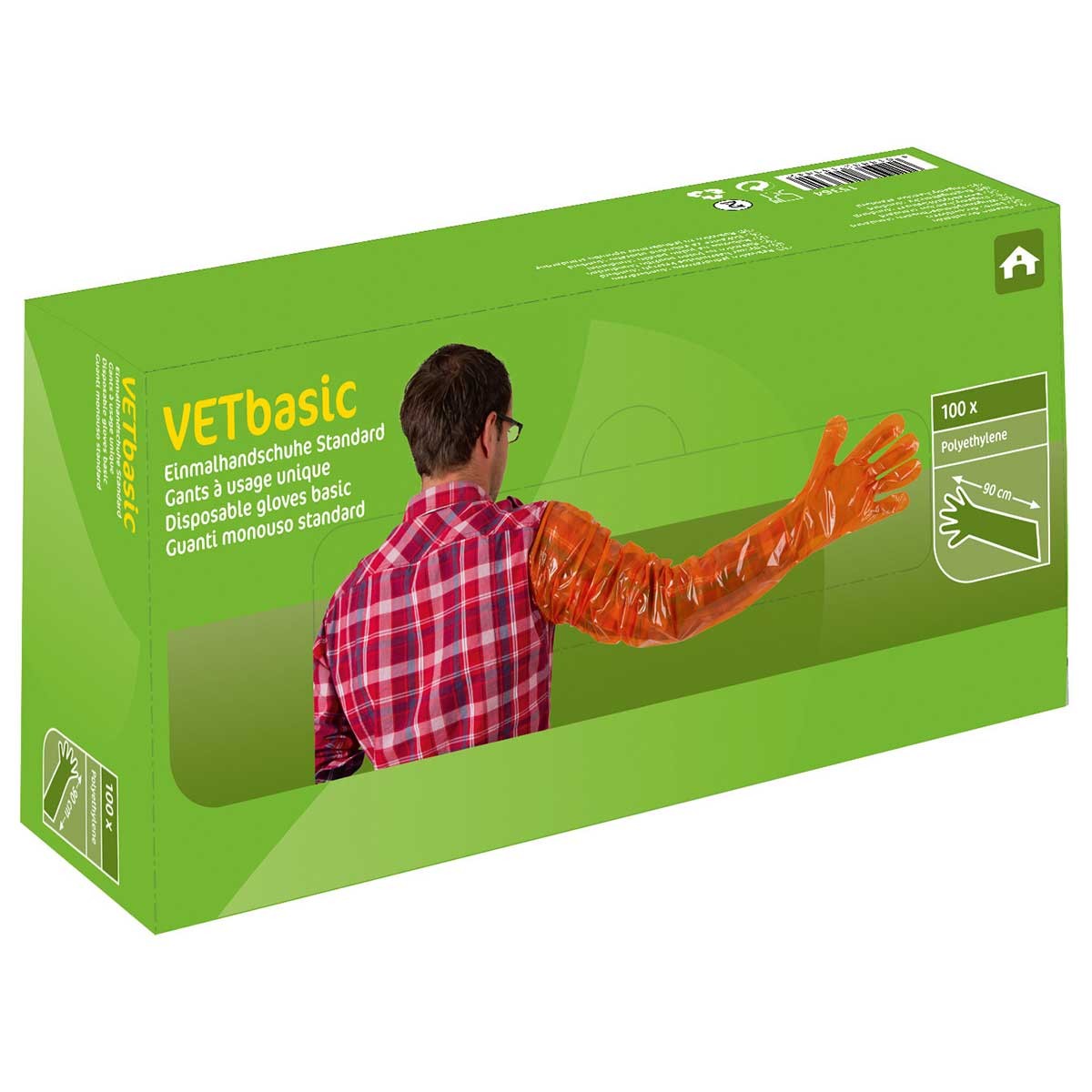 100x Guanto veterinario monouso VETbasic arancione
