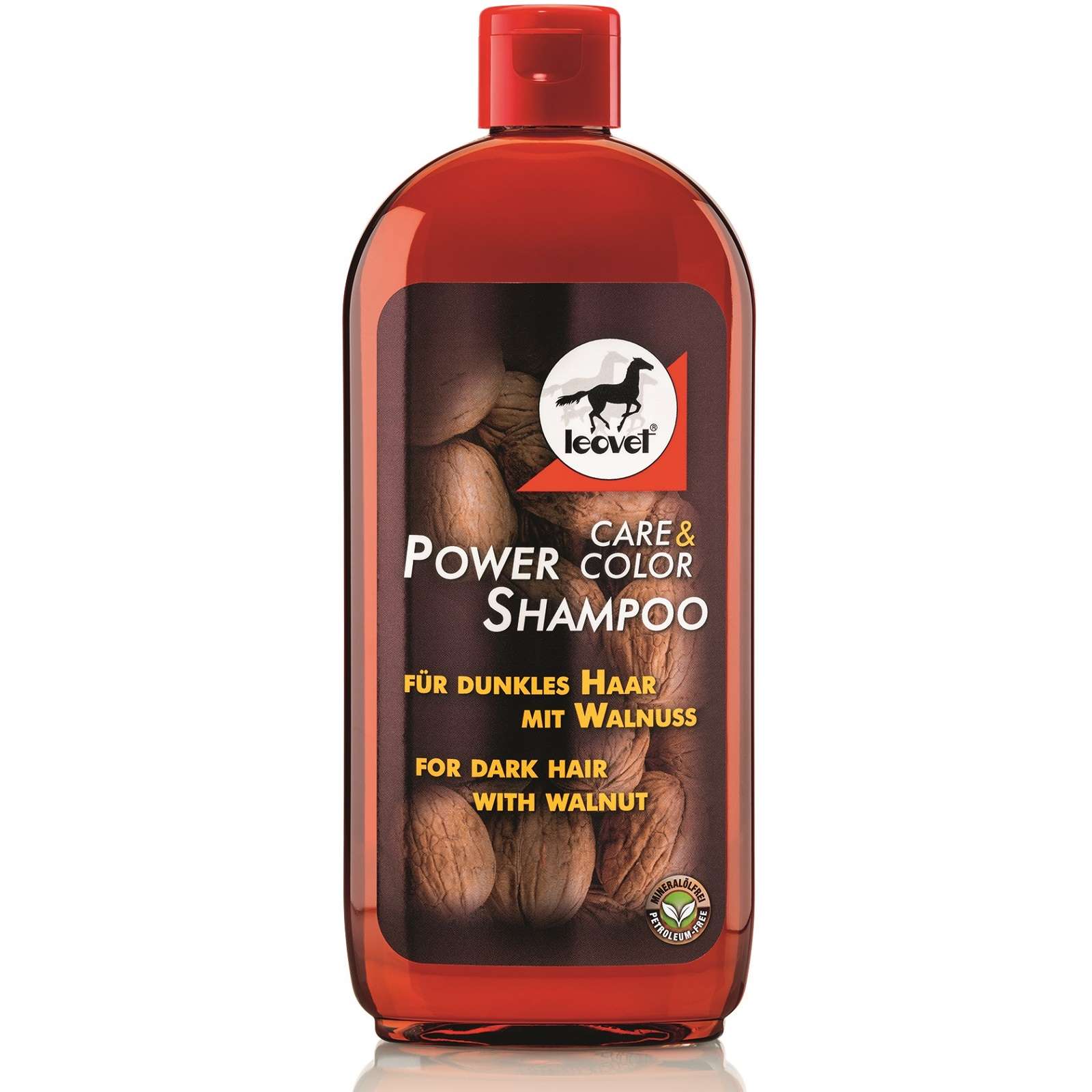 Leovet Power Shampoo per cavalli scuri all'estratto di noce 500 ml