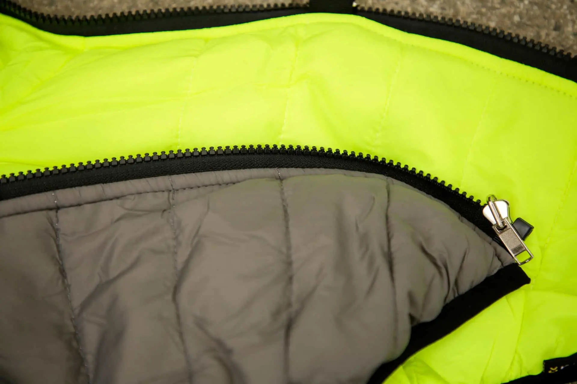 Quilted Jacket Charmonix, grey/neon yellow, XS 30 cm