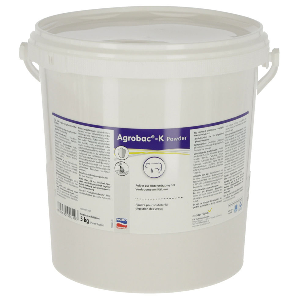 Agrobac-K Powder polvere a supporto della digestione dei vitelli 5 kg