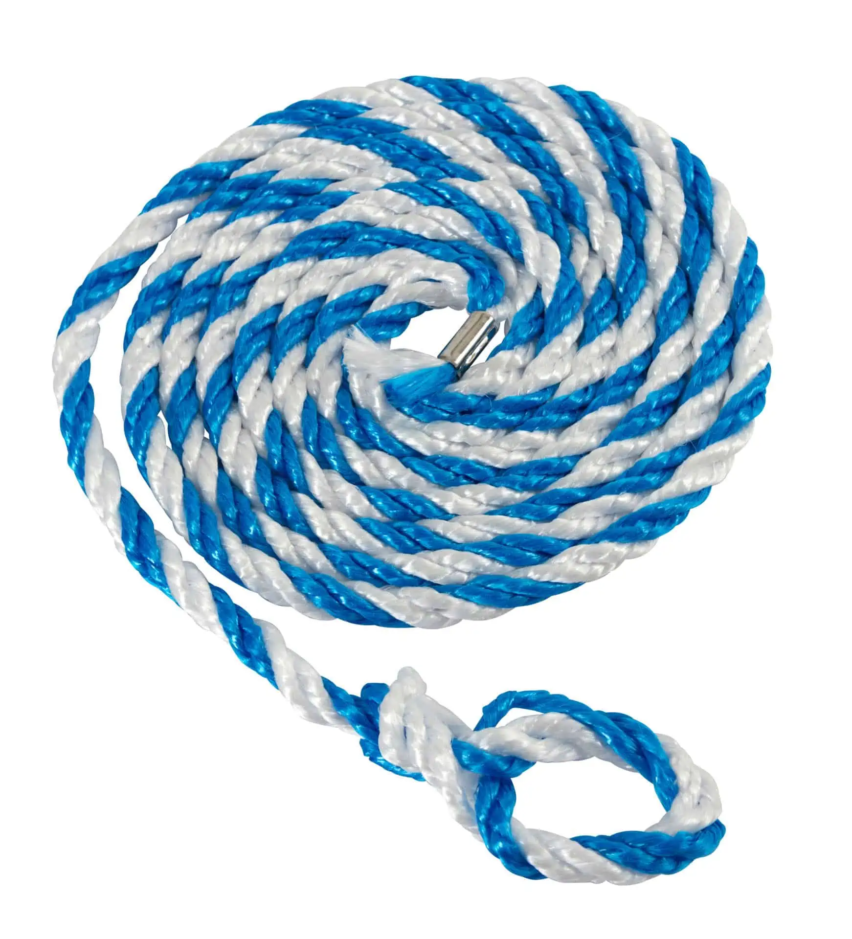 Livestock transport rope,small end loop, 320cm, blue/white