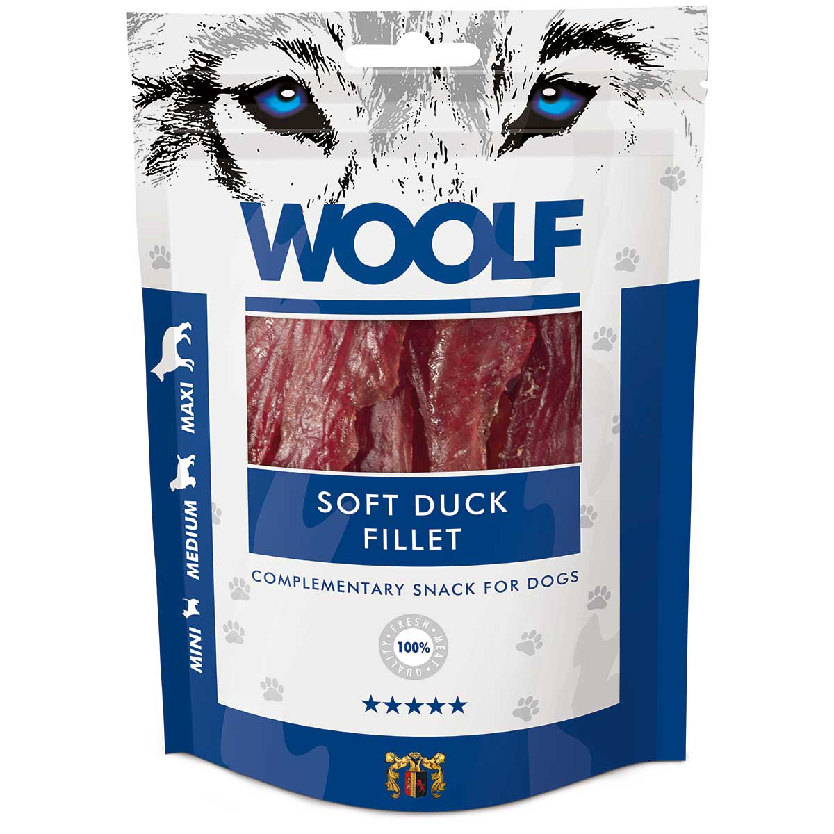 Woolf cane trattare filetto d'anatra tenero