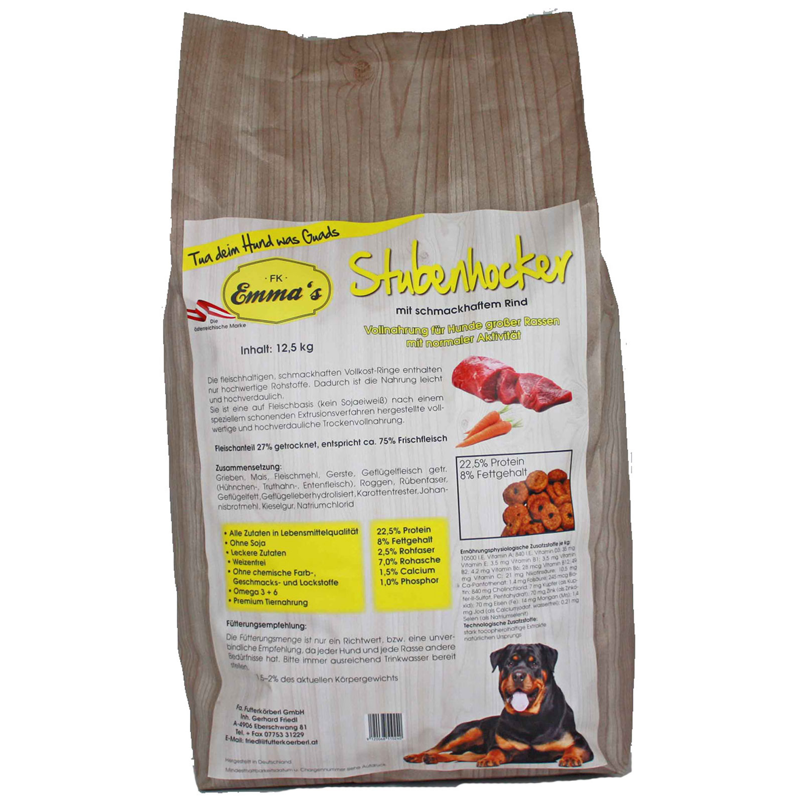 Emmas Stubenhocker Crocchette per cani adulti con manzo 12,5 kg