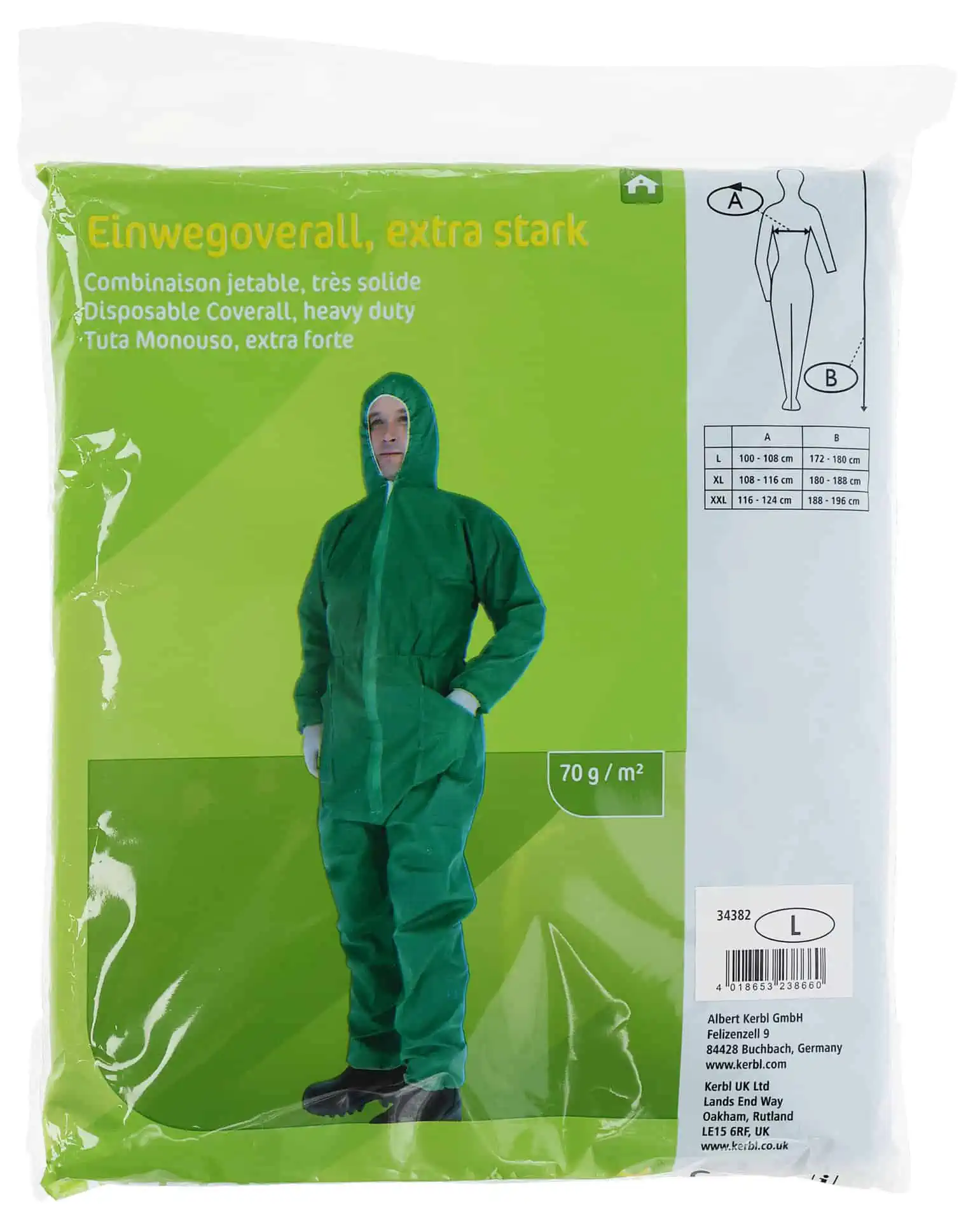 PP Disposable Overalls green Size L
