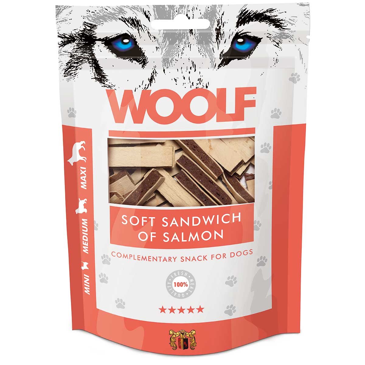Woolf Dog Treat Sandwich morbido con salmone