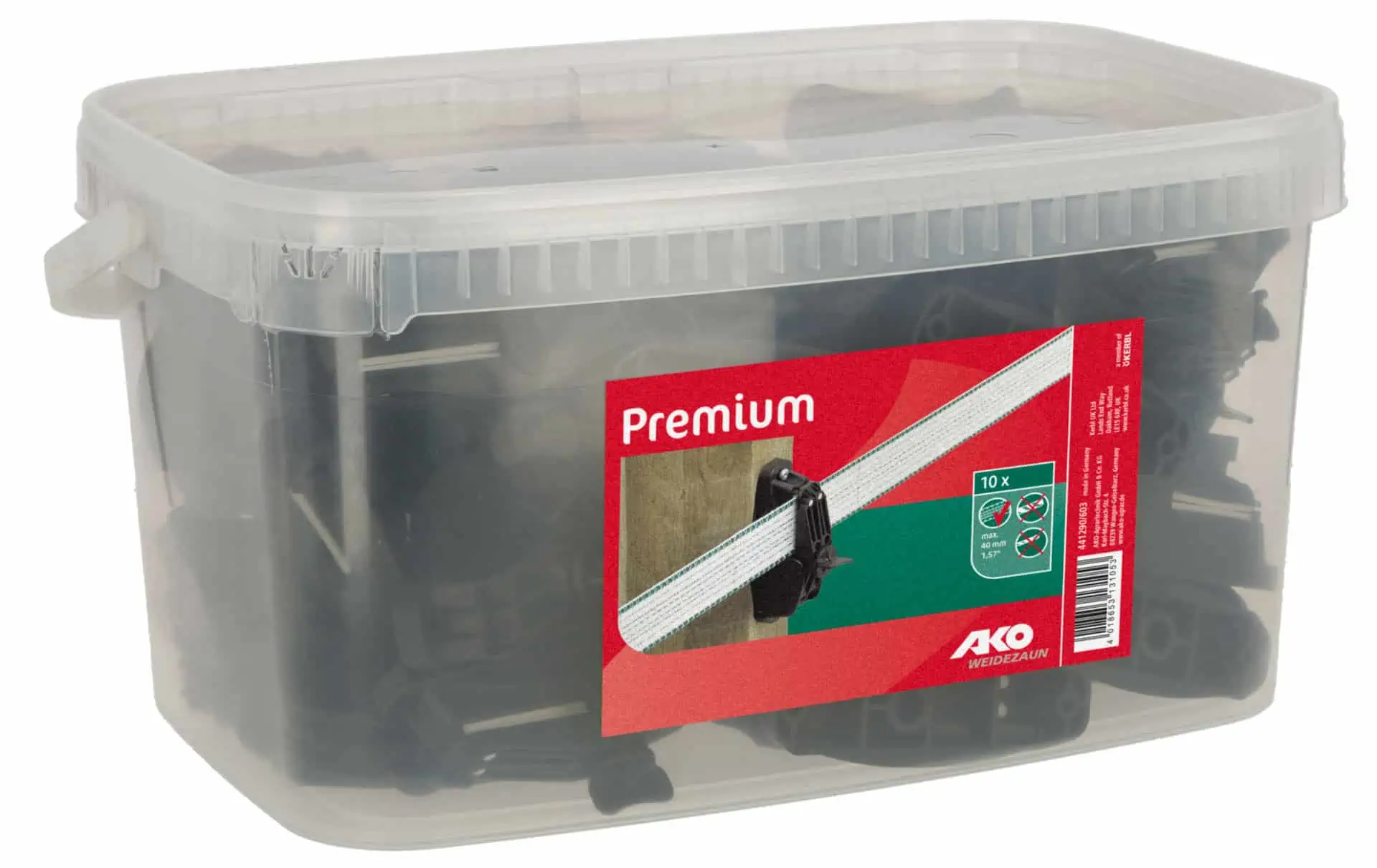 Ako Isolatore con clip Premium fino a 40 mm (Secchio 60 pezzi)