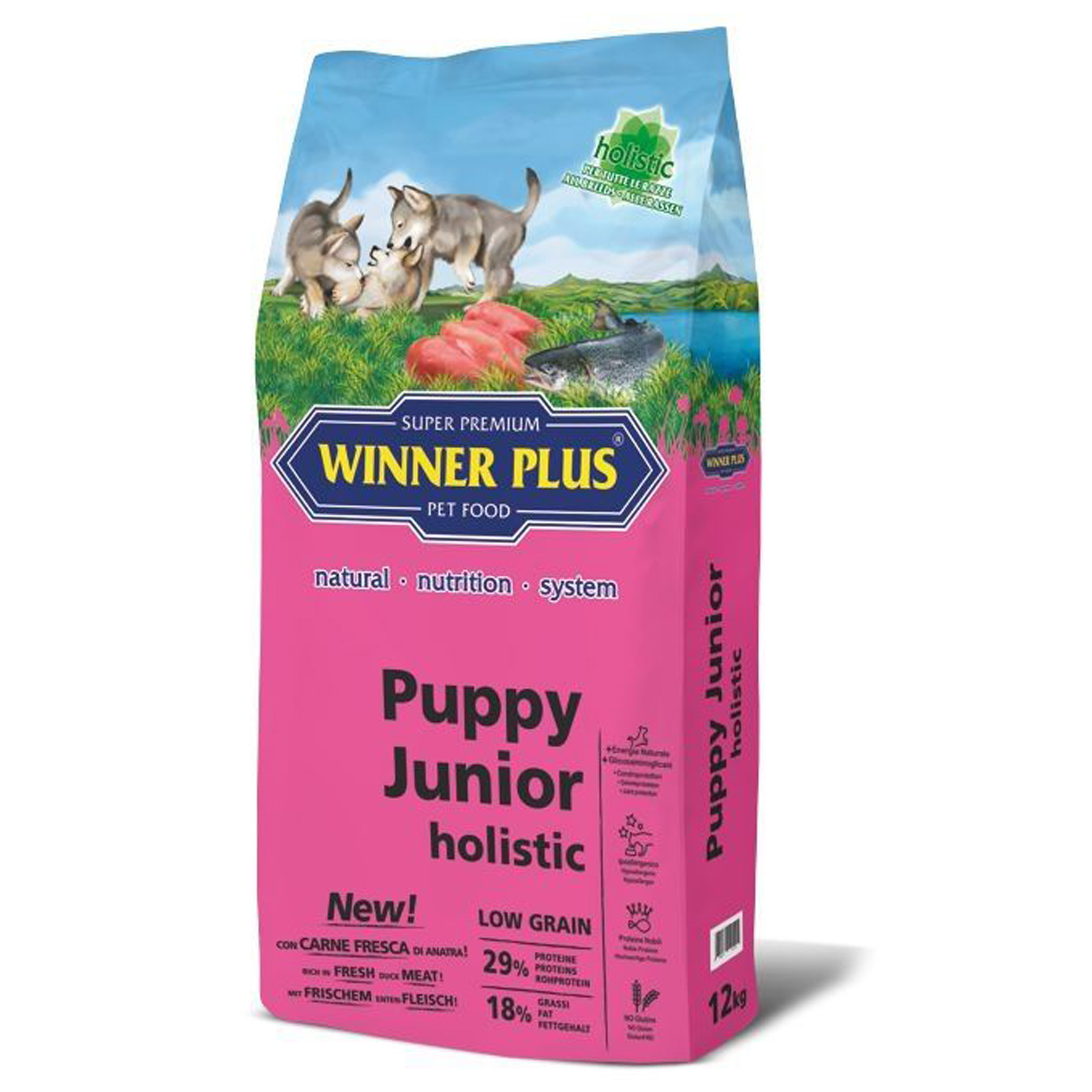 Winner Plus Holistic Puppy Junior con anatra 2 kg