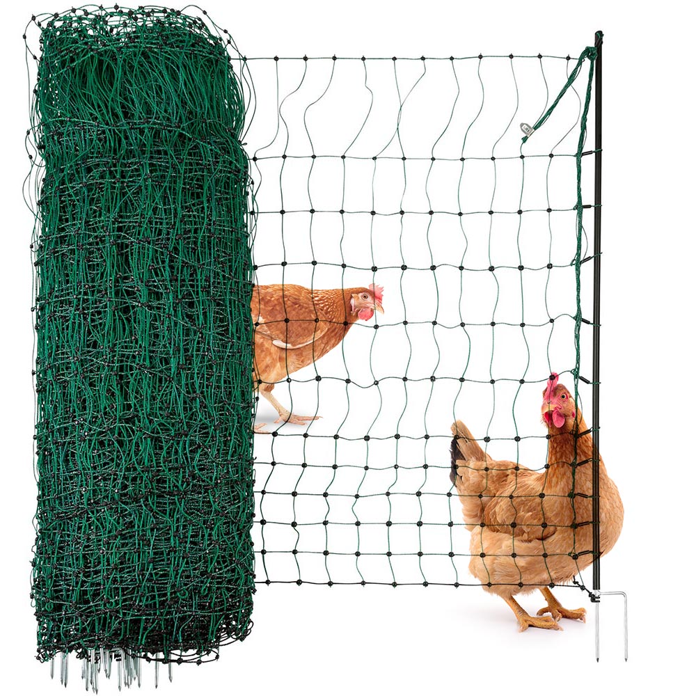 Agrarzone Rete per pollame CLASSIC elettrificabile, doppia punta, verde 15 m x 106 cm