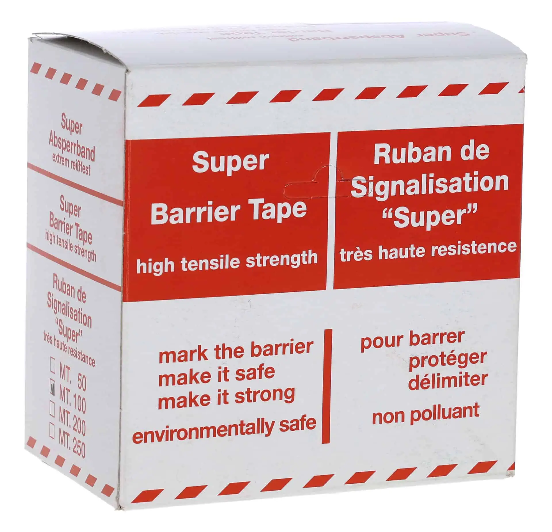 Foil Barrier Tape red-white Stripes, Dispenser