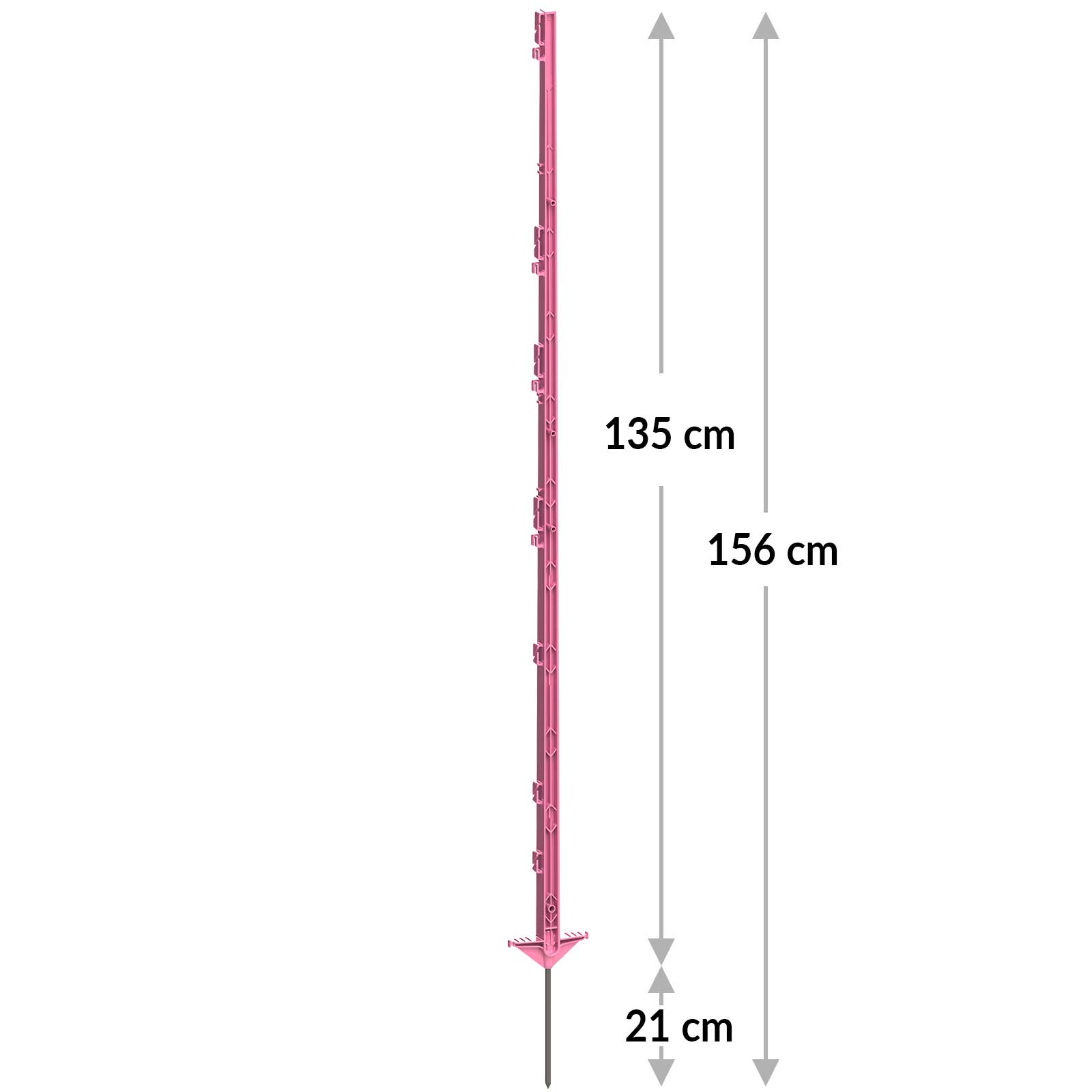 5x AKO Paletto in plastica Expert, 156 cm, doppio battistrada, rosa