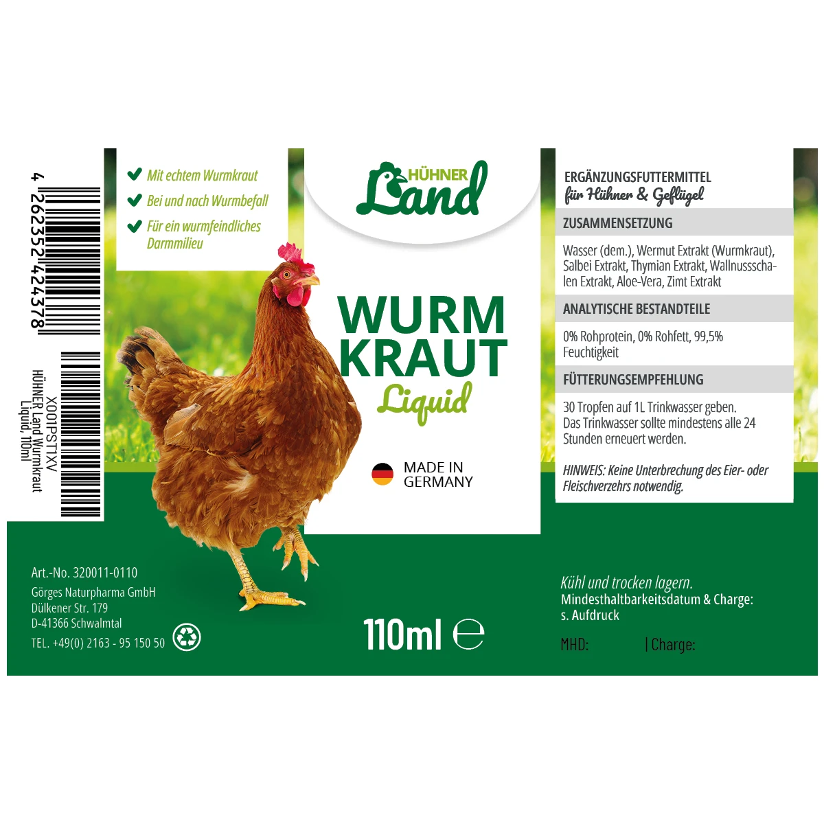 Wurmkraut Vermifugo liquido per pollame 110 ml