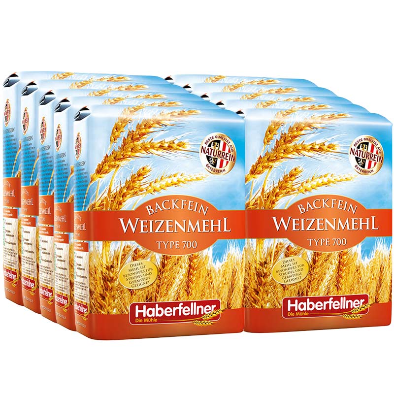 10 x 1 kg farina di grano tenero tipo 0 Haberfellner optimal (AT W700 / DE 550)