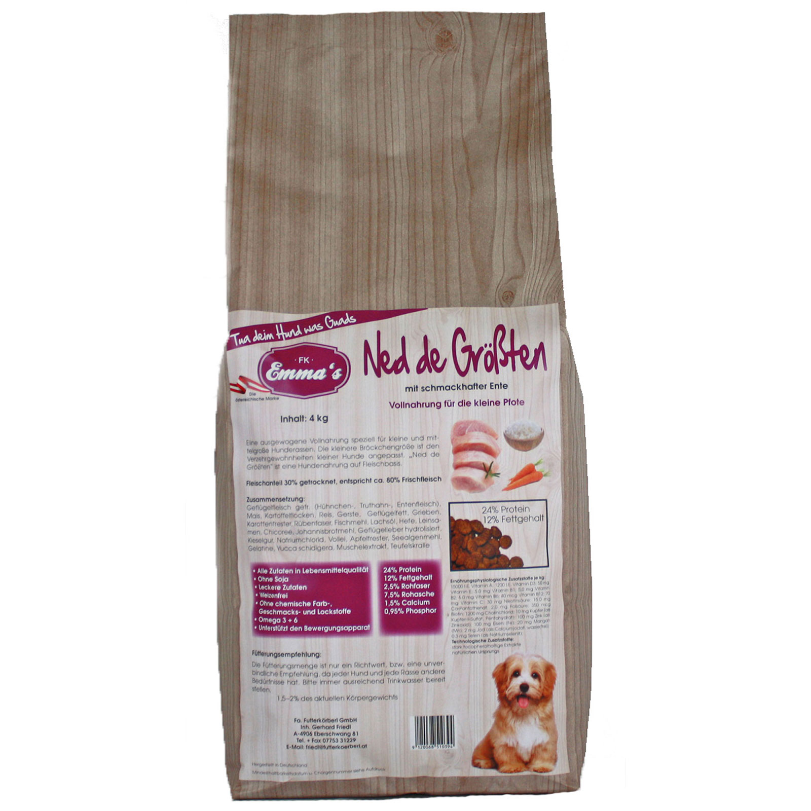 Emmas Ned de Größten Crocchette per cani piccola taglia con anatra 4 kg