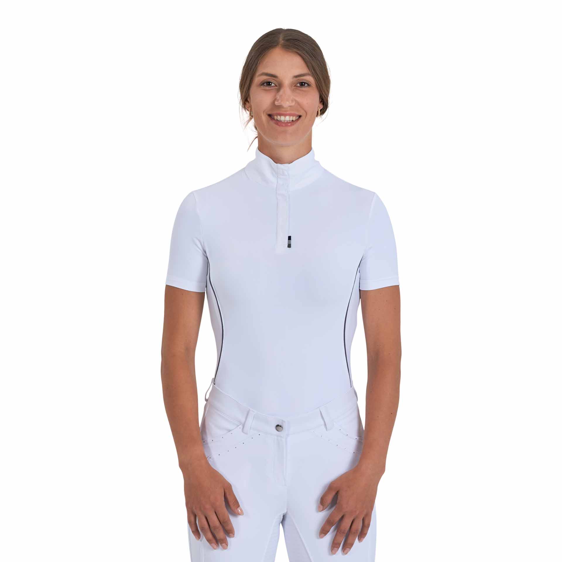 BUSSE Camicia da torneo equitazione VILLENA XS bianco/grigio