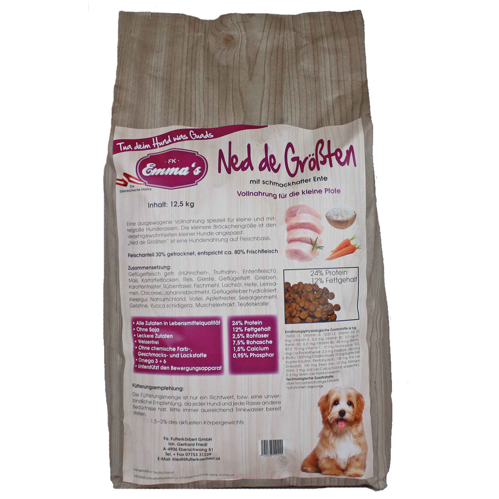 Emmas Ned de Größten Crocchette per cani piccola taglia con anatra 12,5 kg