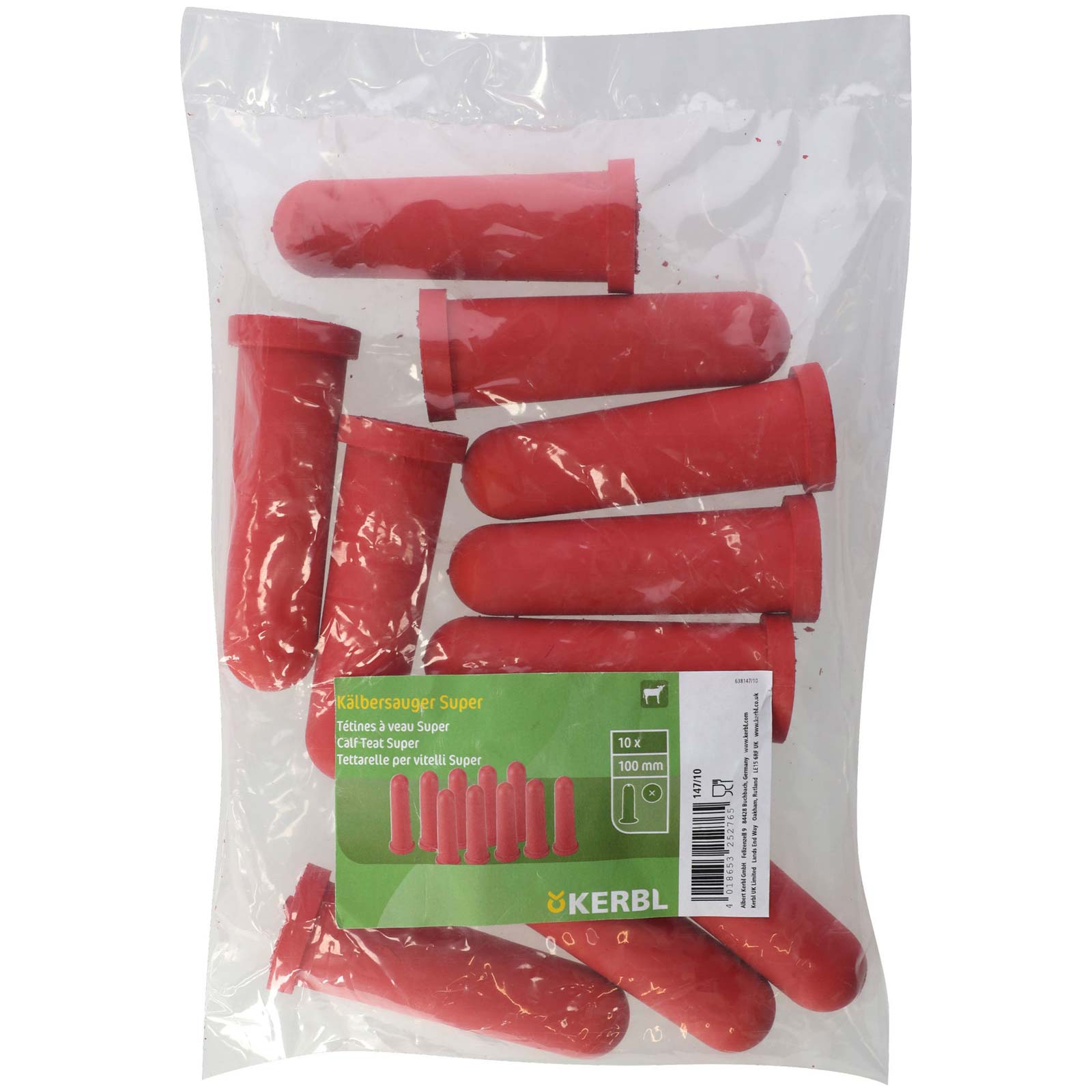 Tettarella per vitelli Super rosso intaglio a X 100 mm (10 pz)