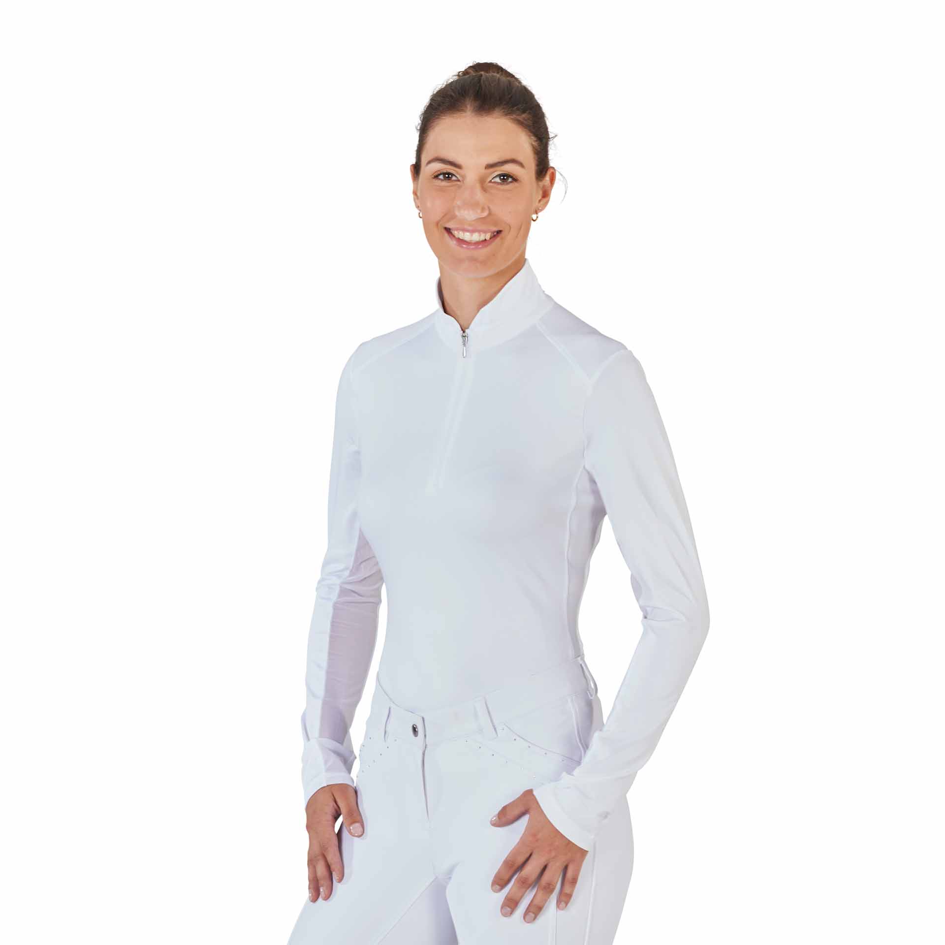 BUSSE Camicia da torneo equitazione MARBELLA, manica lunga XS bianco
