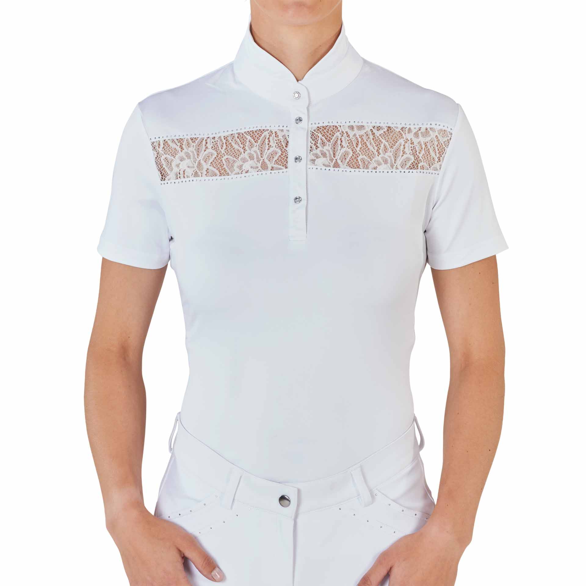 BUSSE Camicia da torneo equitazione AMORA XS bianco