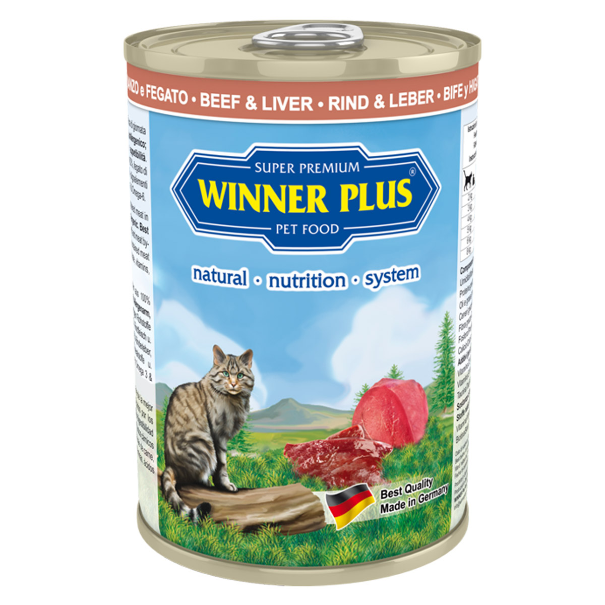 Winner Plus Super Premium Cat Menu con manzo e fegato 12 x 395 g