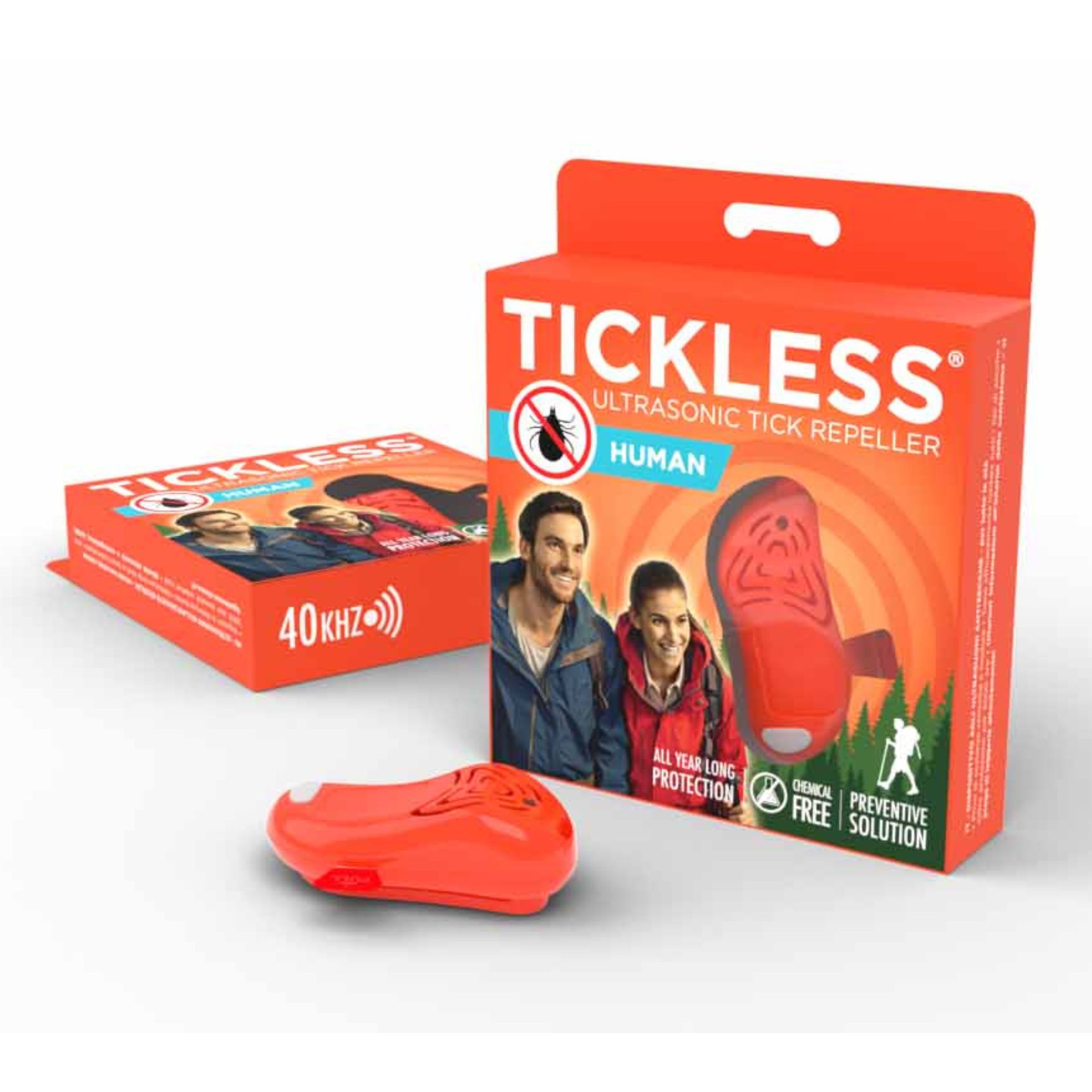 Tickless Human Repellente ad ultrasuoni per pulci e zecche arancione