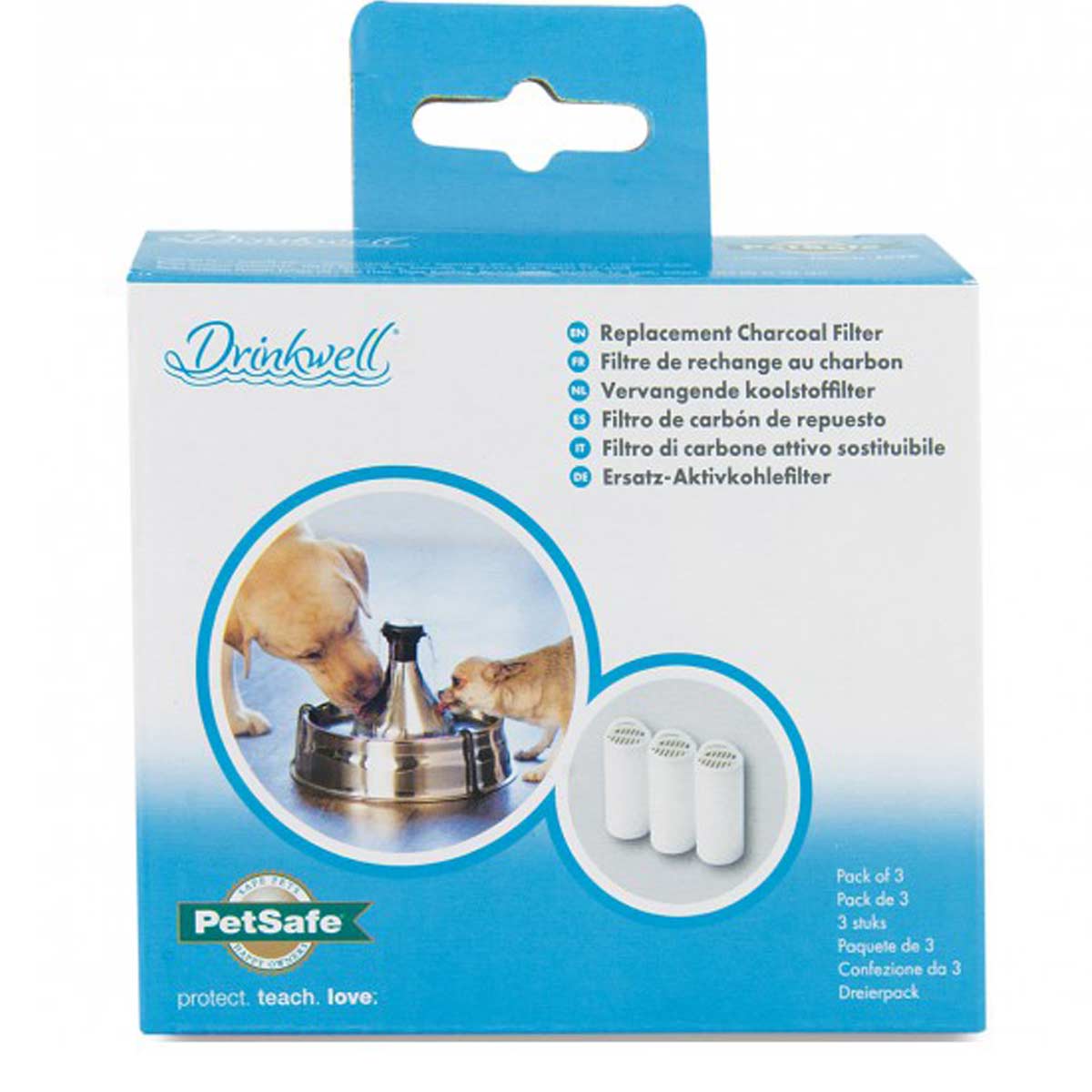 PetSafe Filtro di ricambio a carboni attivi per la fontana Drinkwell 360 (confezione da 3)