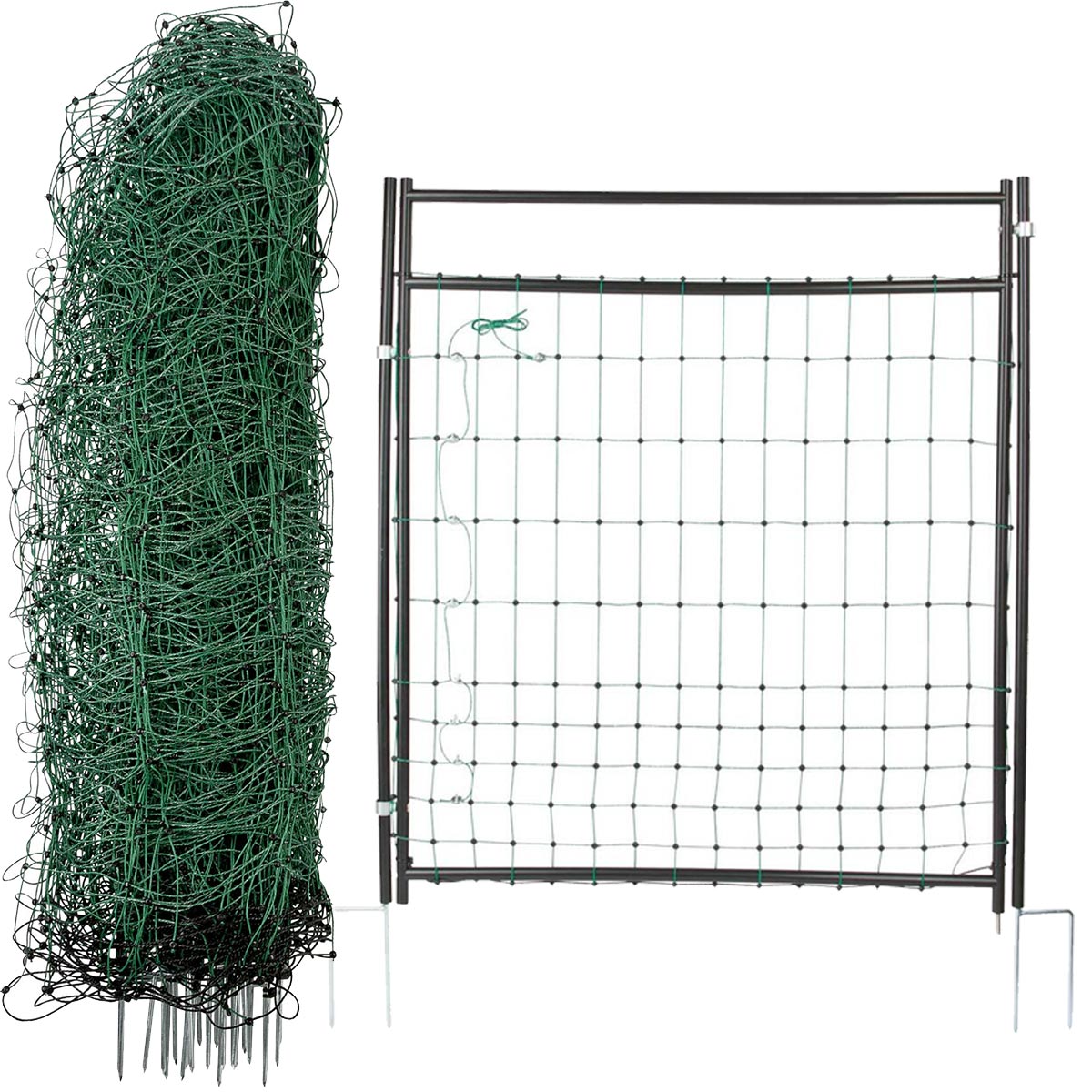Agrarzone kit recinto per cani fotovoltaico S800 12V, 1,2J, rete 50 m x 106 cm, verde, con cancello