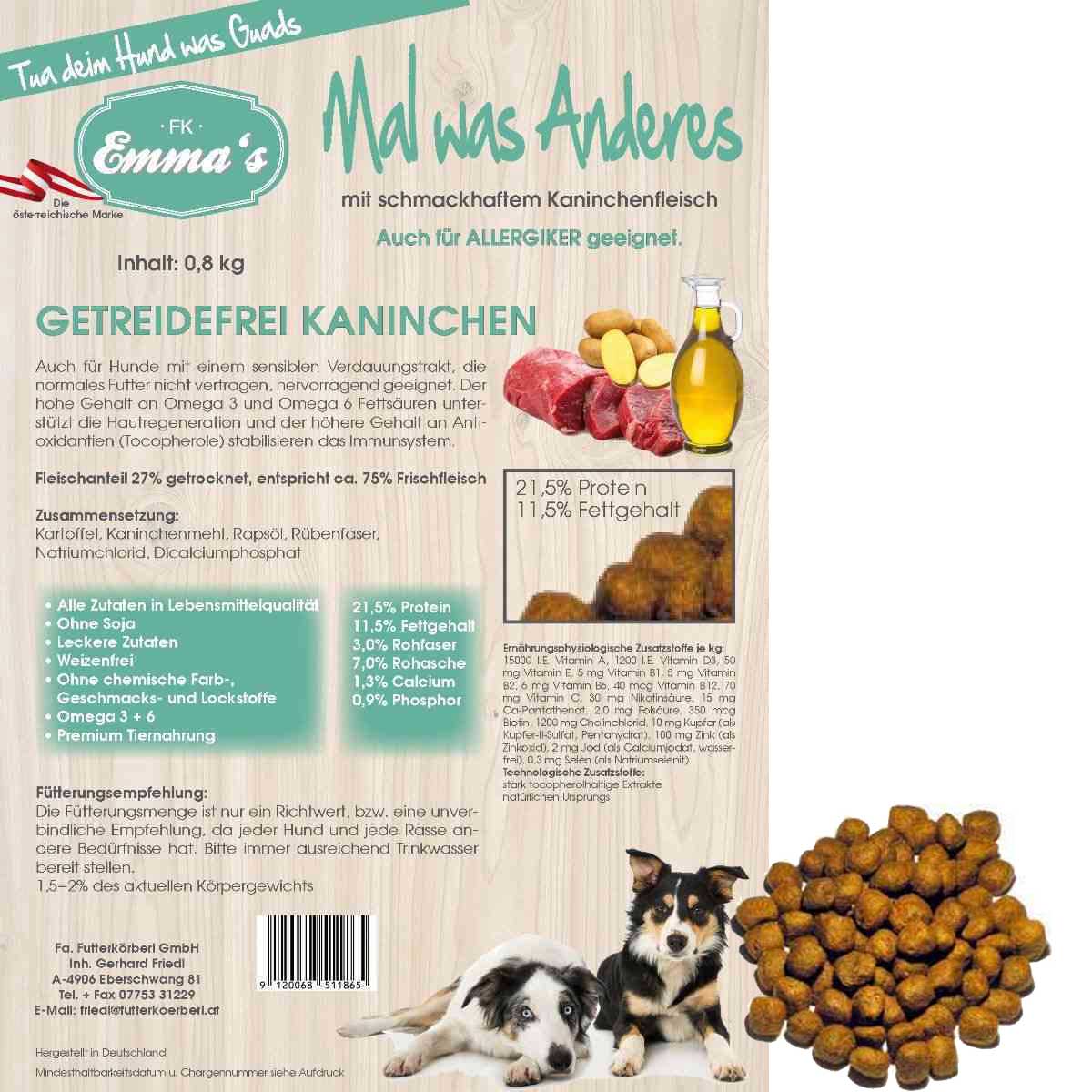 Emmas Cibo per cani Cibo secco per renne 4 kg