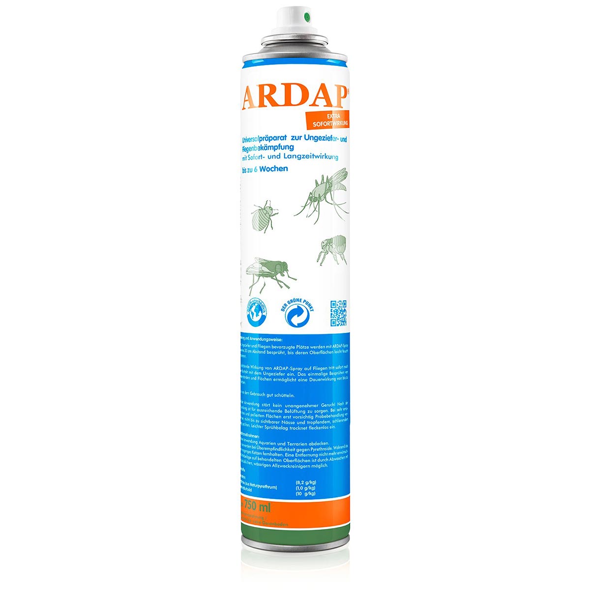 ARDAP Insetticida spray contro insetti e parassiti ad effetto prolungato 750 ml