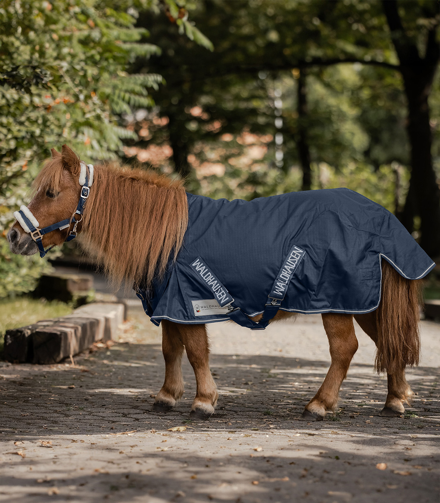 Waldhausen Coperta antipioggia Shetland, 100 g, 70 cm, blu notte