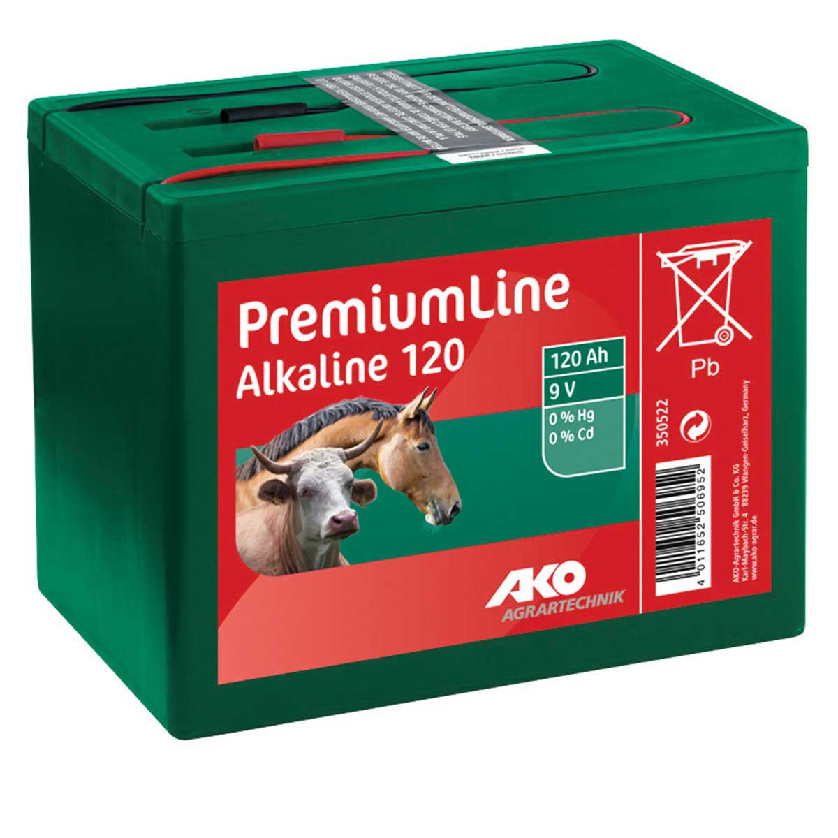 AKO Batteria a secco alcalina per recinti elettrici 9V 120 Ah