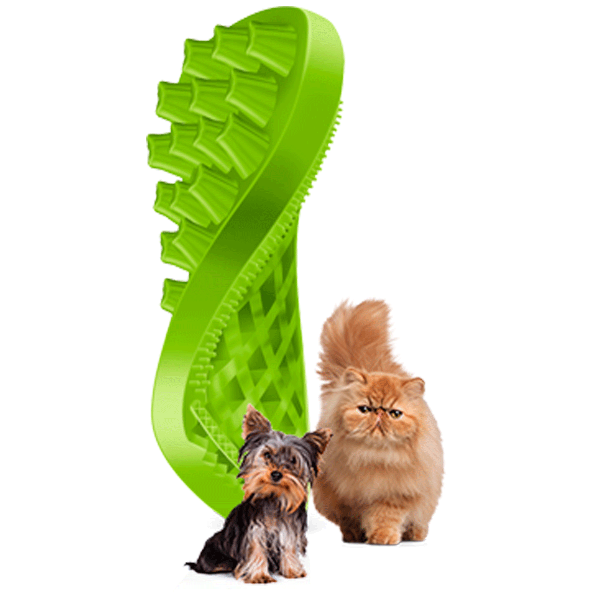 Spazzola in silicone per animali domestici pet+me verde