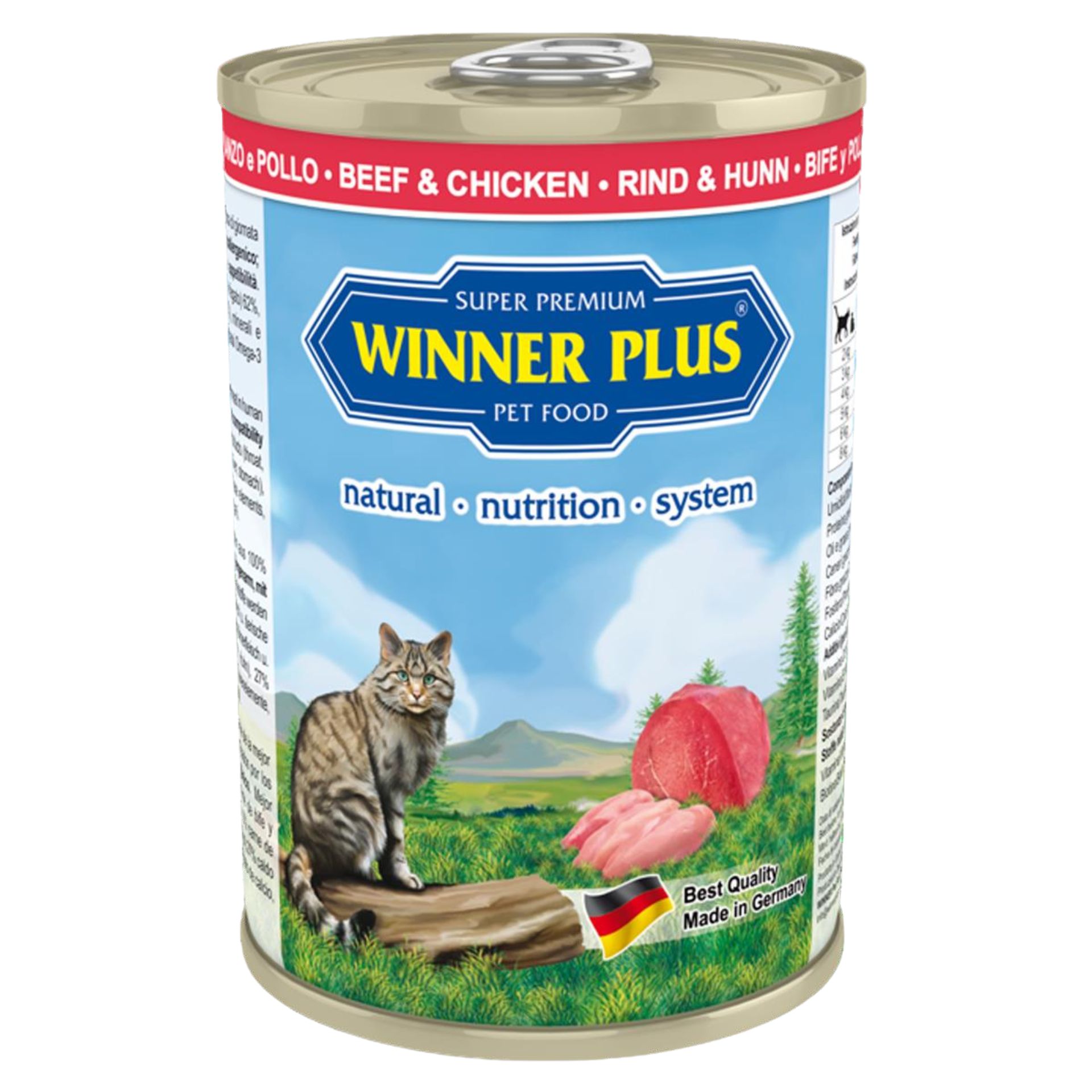 Winner Plus Super Premium Cat Menu con manzo e pollo 12 x 395 g
