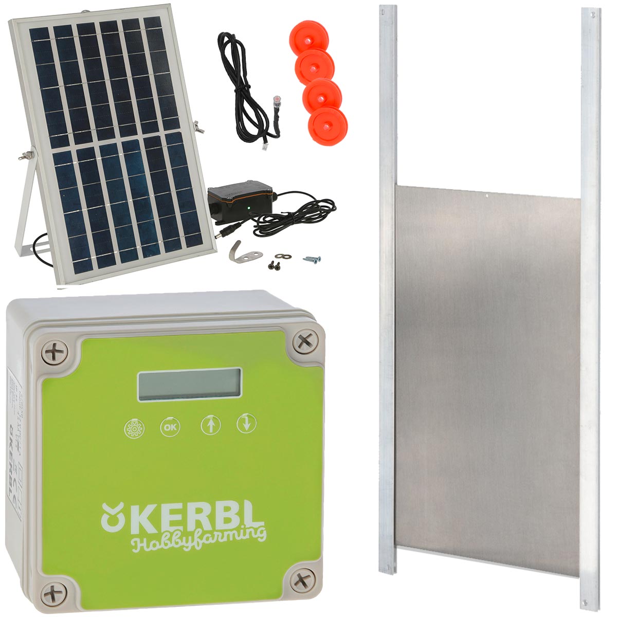 Kerbl Porta automatica per pollaio fotovoltaica 30 x 40 cm