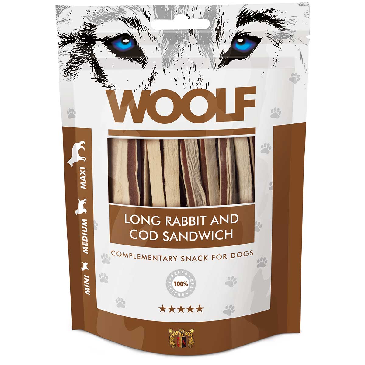 Woolf Dog Treat Sandwich di coniglio e merluzzo