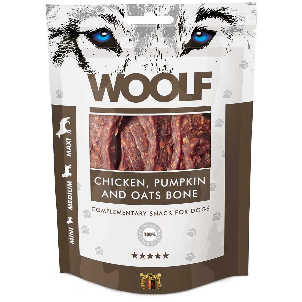 Woolf Dog Treats grandi ossa con pollo, zucca e avena