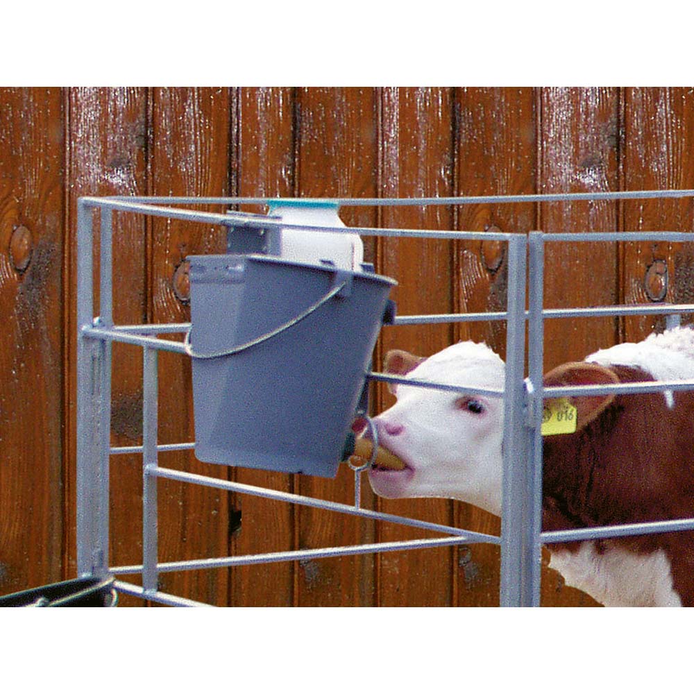 Secchio per allattamento vitelli con tettarella 8 L grigio