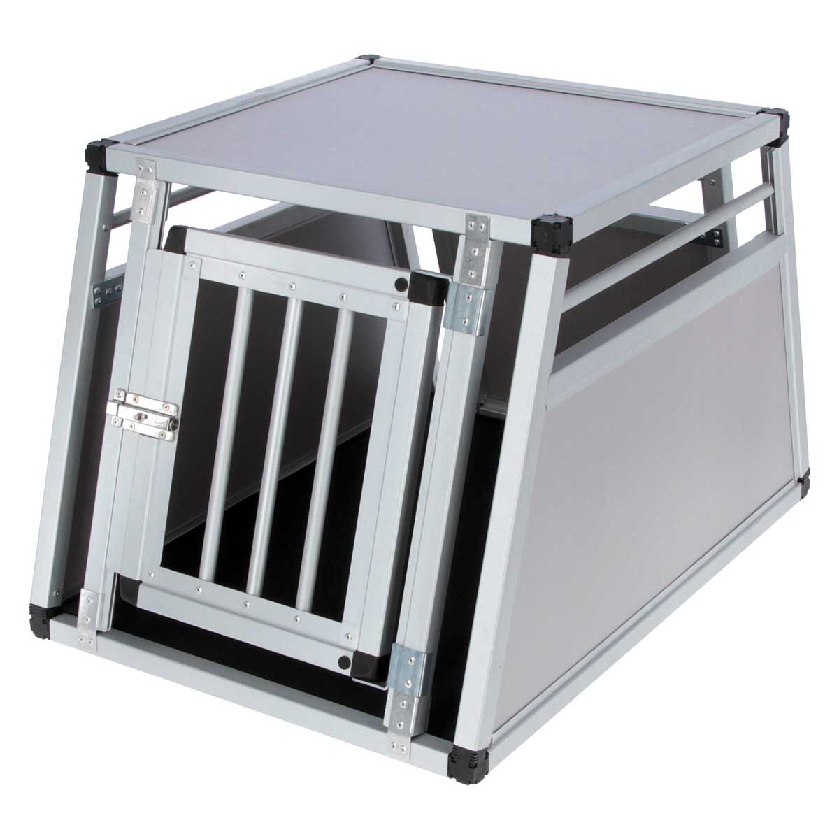 Box per il trasporto di cani in alluminio barry a porta singola 77 cm
