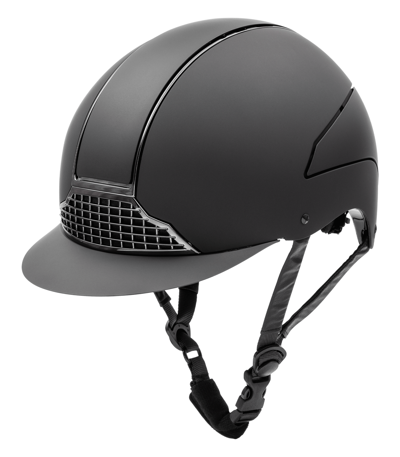 SWING Casco da equitazione H24 Chrome, nero opaco, 51-55 cm