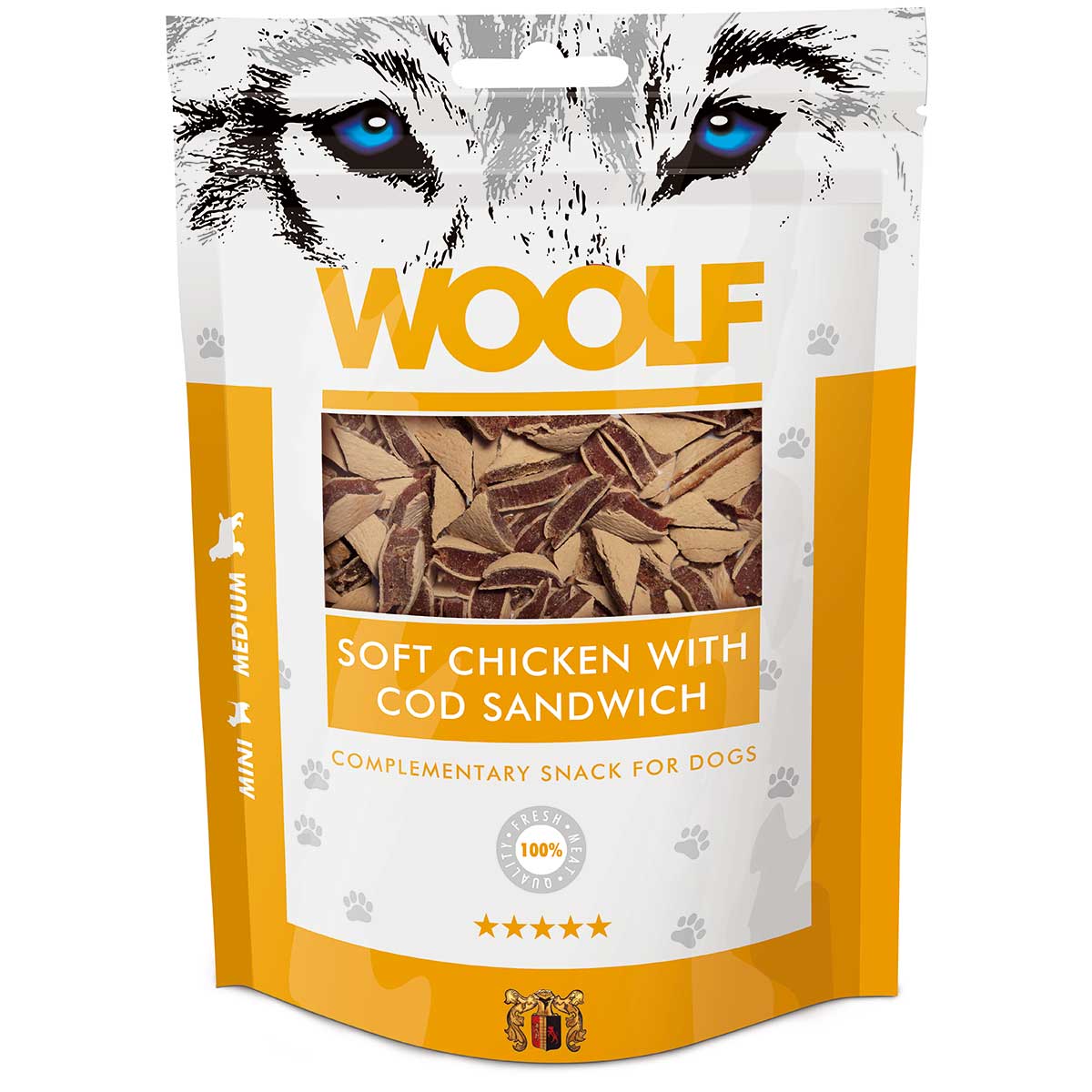 Woolf Dog Treat Sandwich di pollo e merluzzo