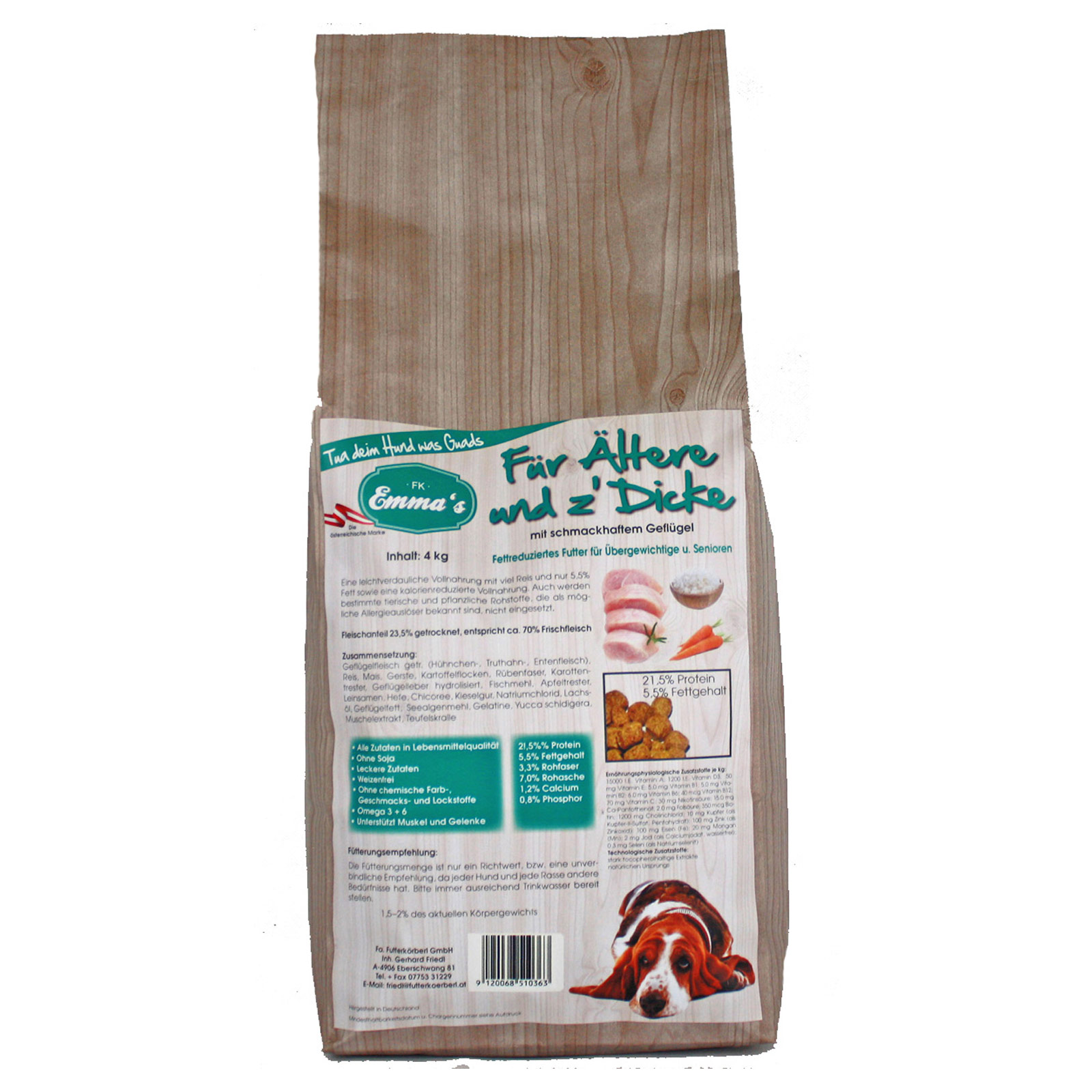 Emmas Ältere & Z´dicke Crocchette per cani senior con pollo 4 kg