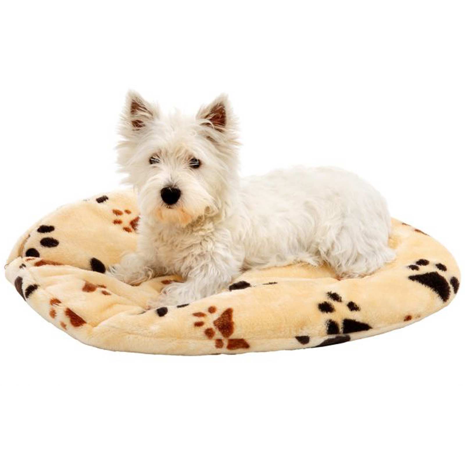 Cuscino per cani pista rotonda 80 x 62 x 4 cm beige