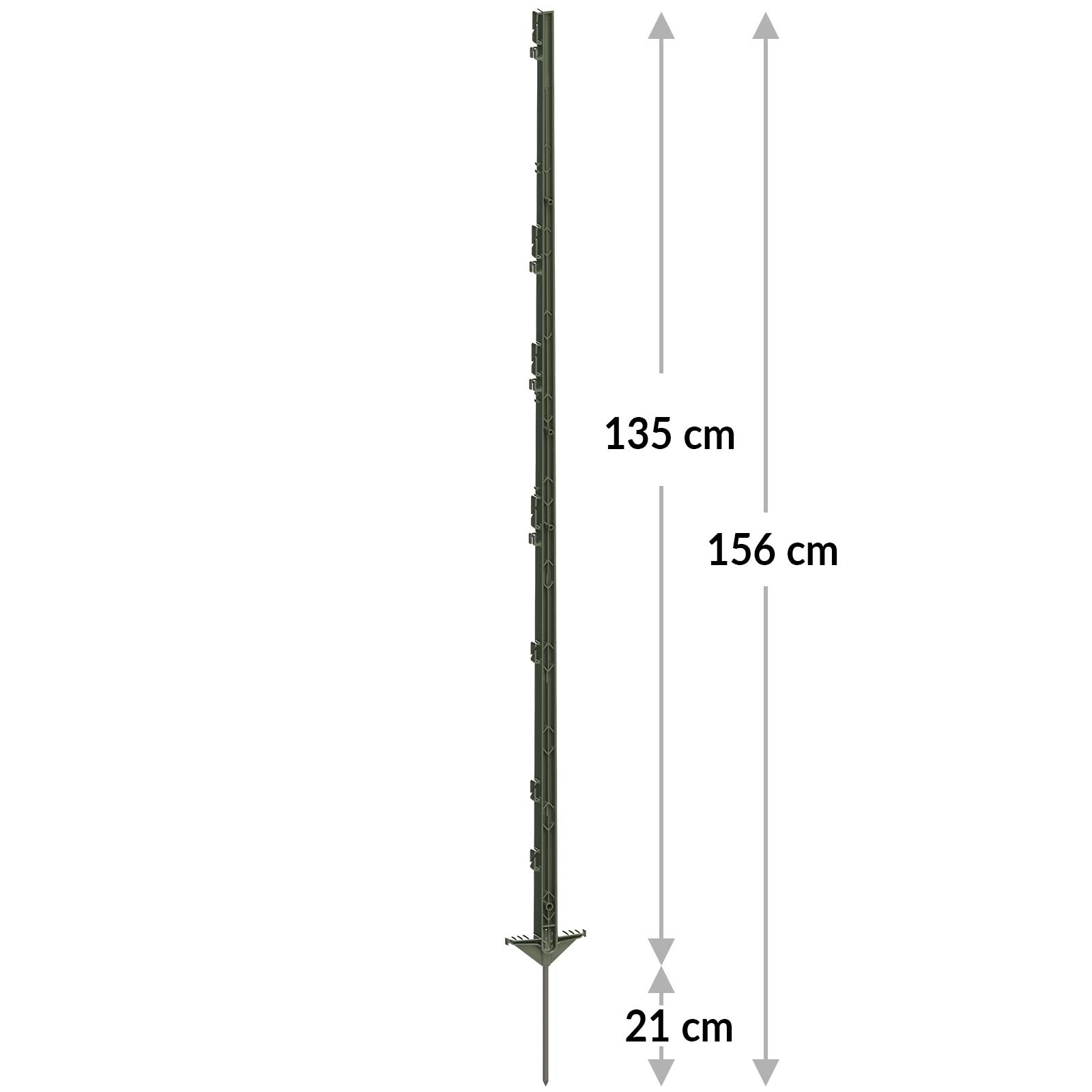 5x AKO Paletto in plastica Classic, 156 cm, doppio predellino, verde