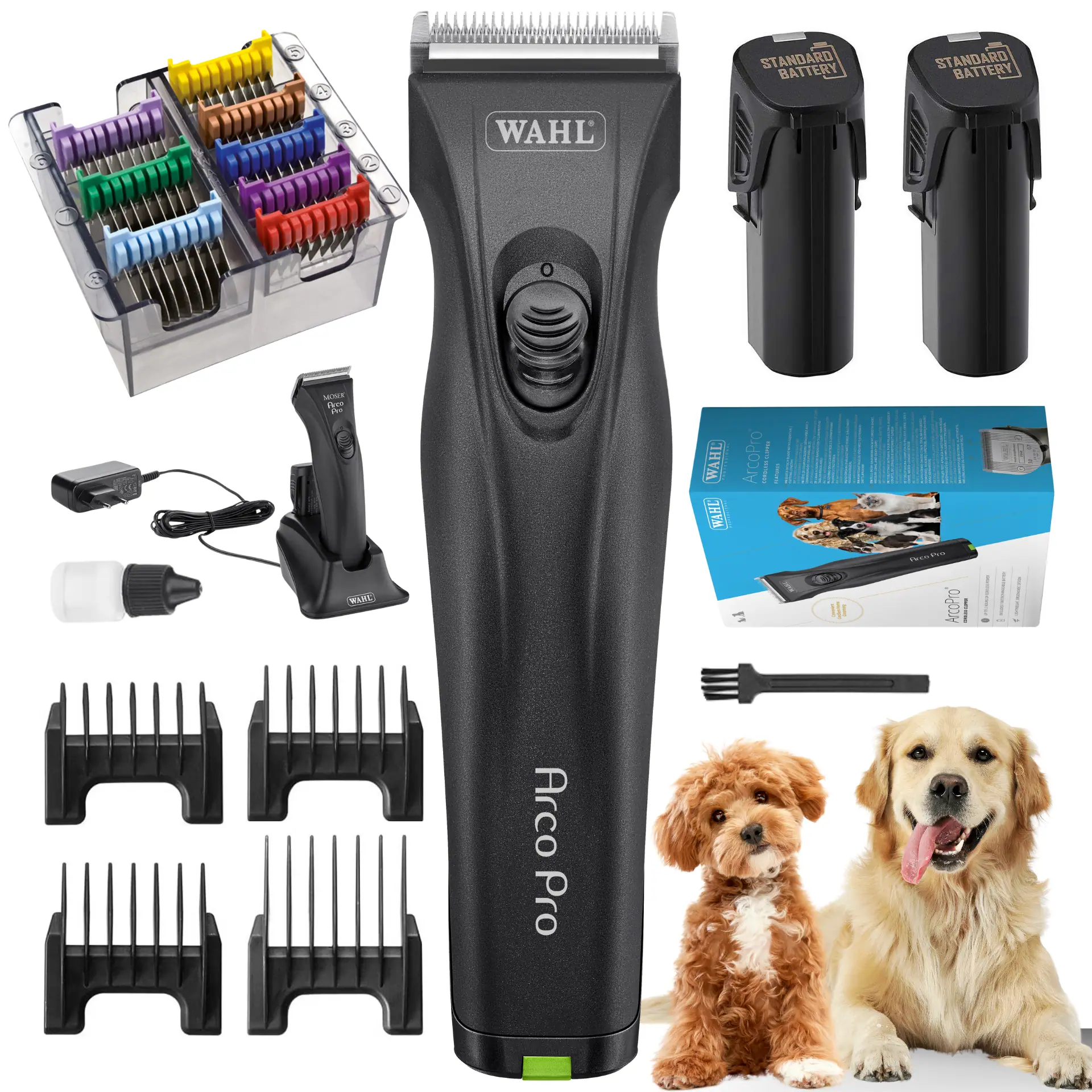 Tosatrice per cani Wahl Arco Pro - 2 batterie incluse e set 8 rialzi