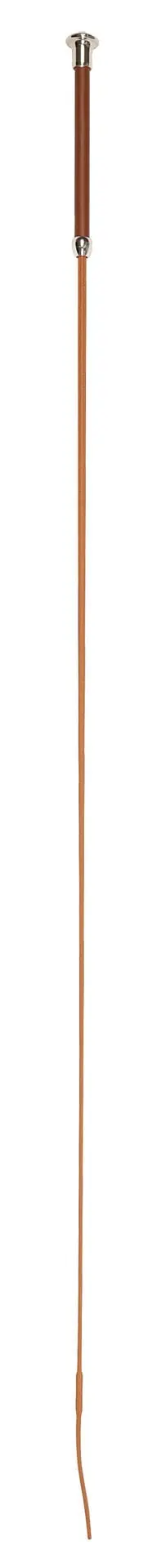 Dressage whip cognac, 120cm with synthetic leather handle