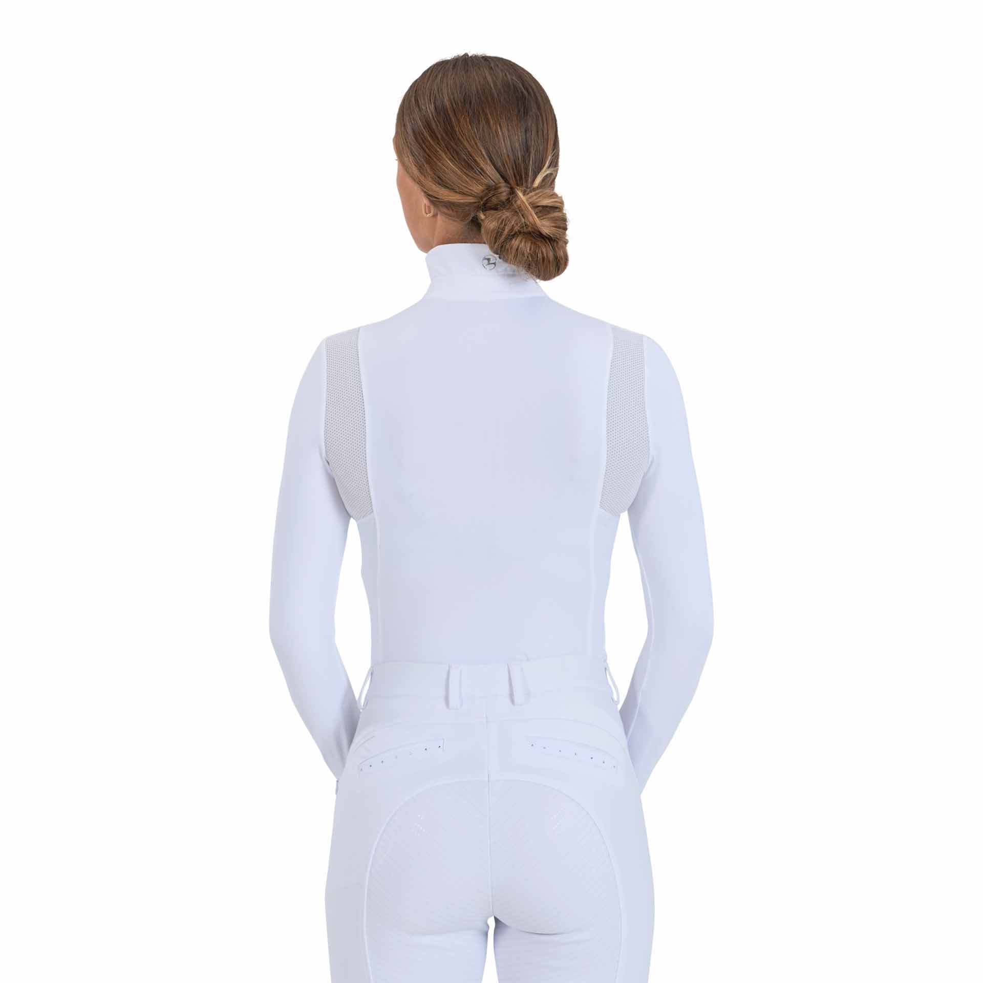 BUSSE Camicia da torneo equitazione GRANADA, manica lunga XS bianco