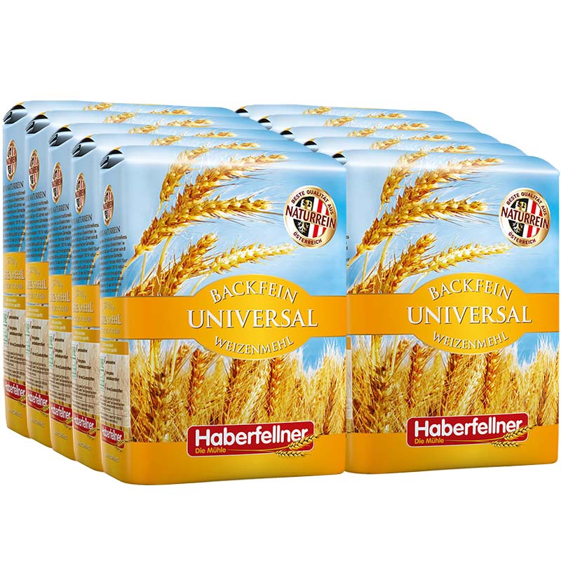 10 x 1 kg farina di grano tenero tipo 00 Haberfellner universale (AT W480 / DE 405)