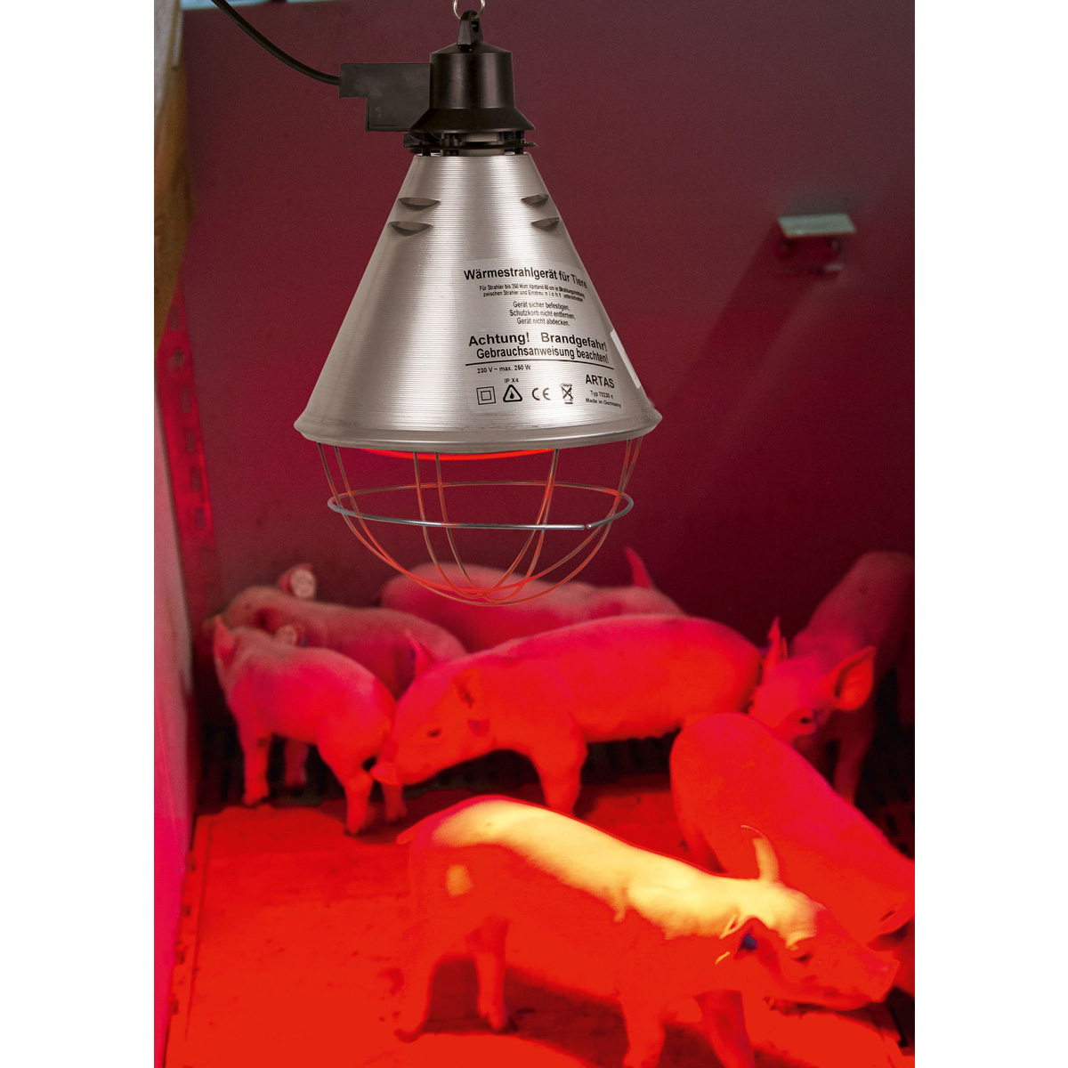 Riflettore lampada riscaldante per pulcini 175 W 2,5 m cavo + interruttore di risparmio