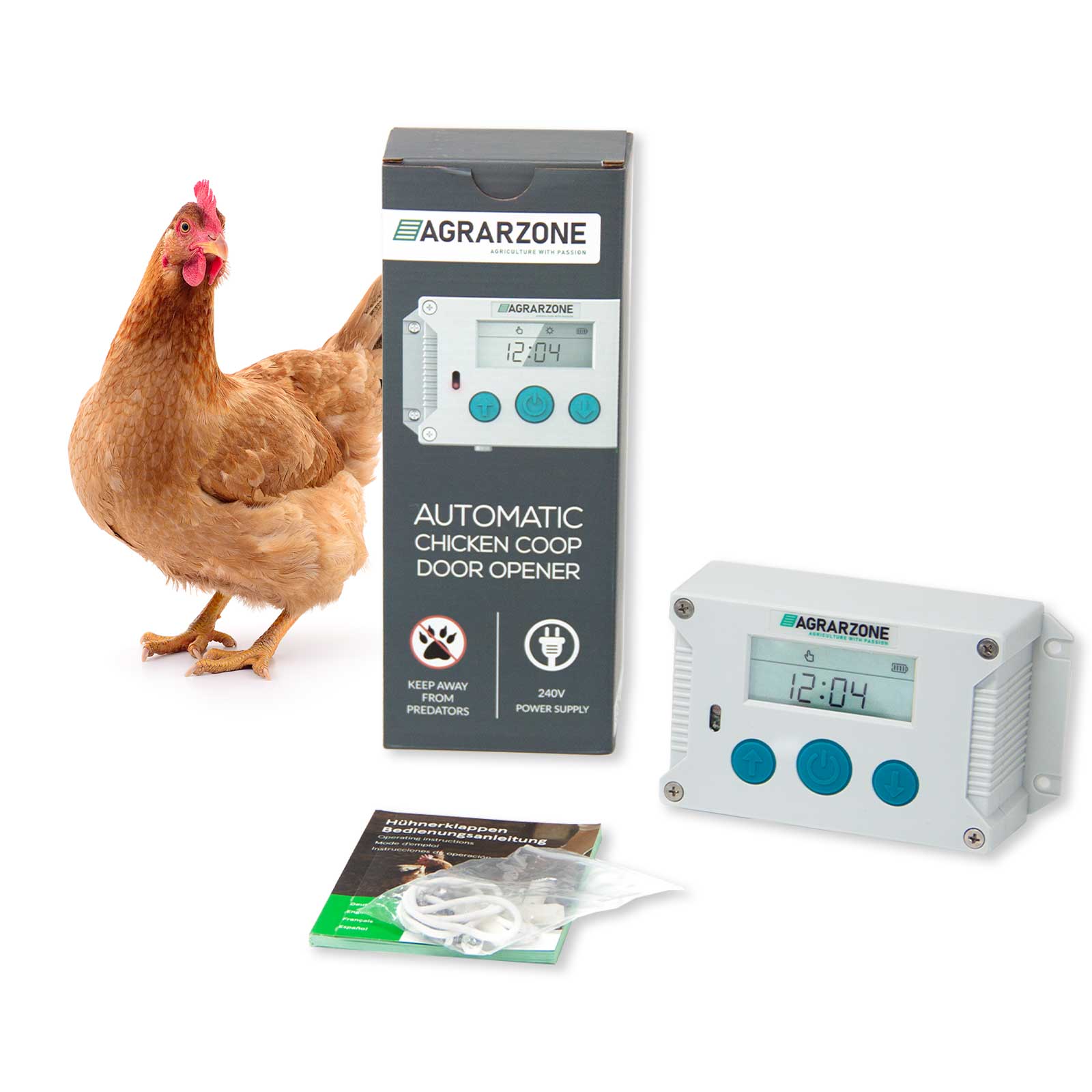 Hengda Porta automatica del pollaio - Sensore di luce -- Multi-mode -  Plastica ecologica